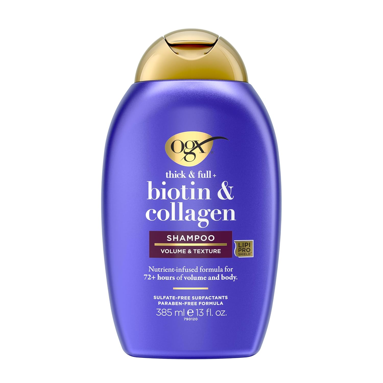 OGX Thick & Full + Biotin & Collagen Volumizing Shampoo, Nutrient-Infused Hair Shampoo with Vitamin B7 Biotin Gives Hair Volume & Body for 72+ Hours, Sulfate-Free Surfactants, 13 fl. oz - Image 2