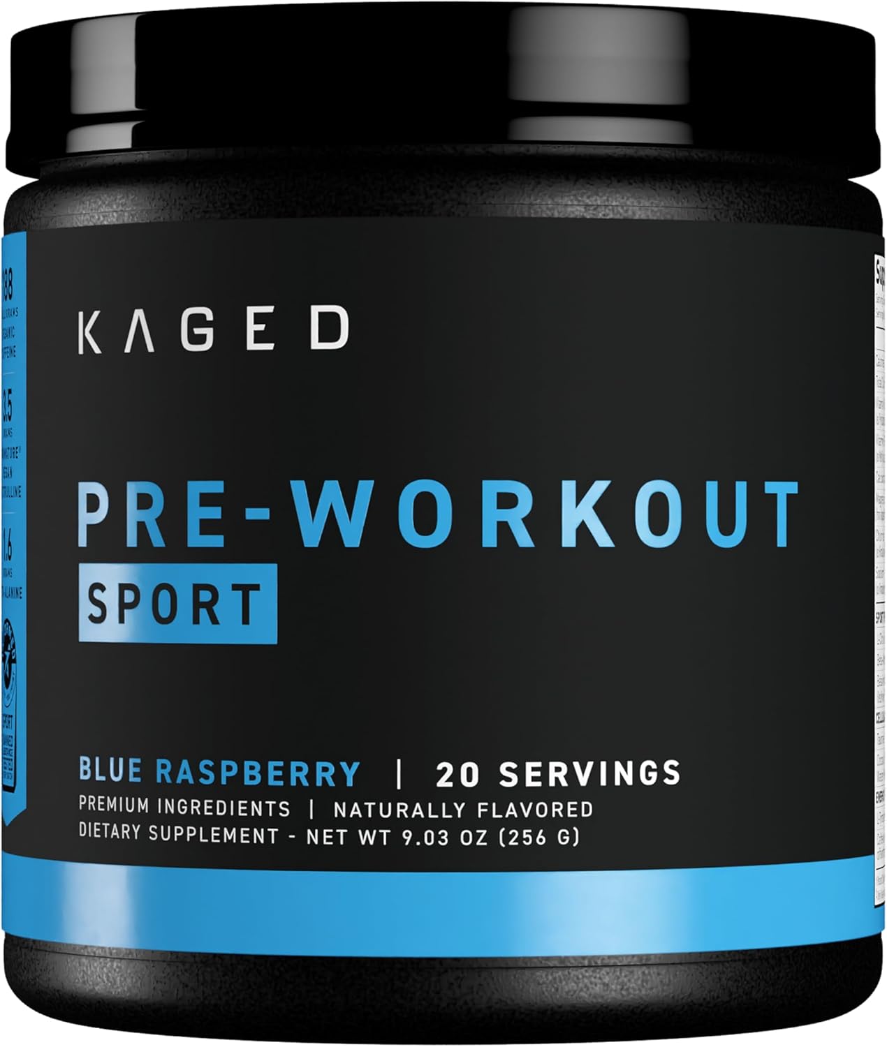 Kaged Pre-Kaged Sport Pre Workout Powder Blue Razz Energy Supplement for Endurance Cardio, Weightlifting Sports Drink 20 Servings - Image 2