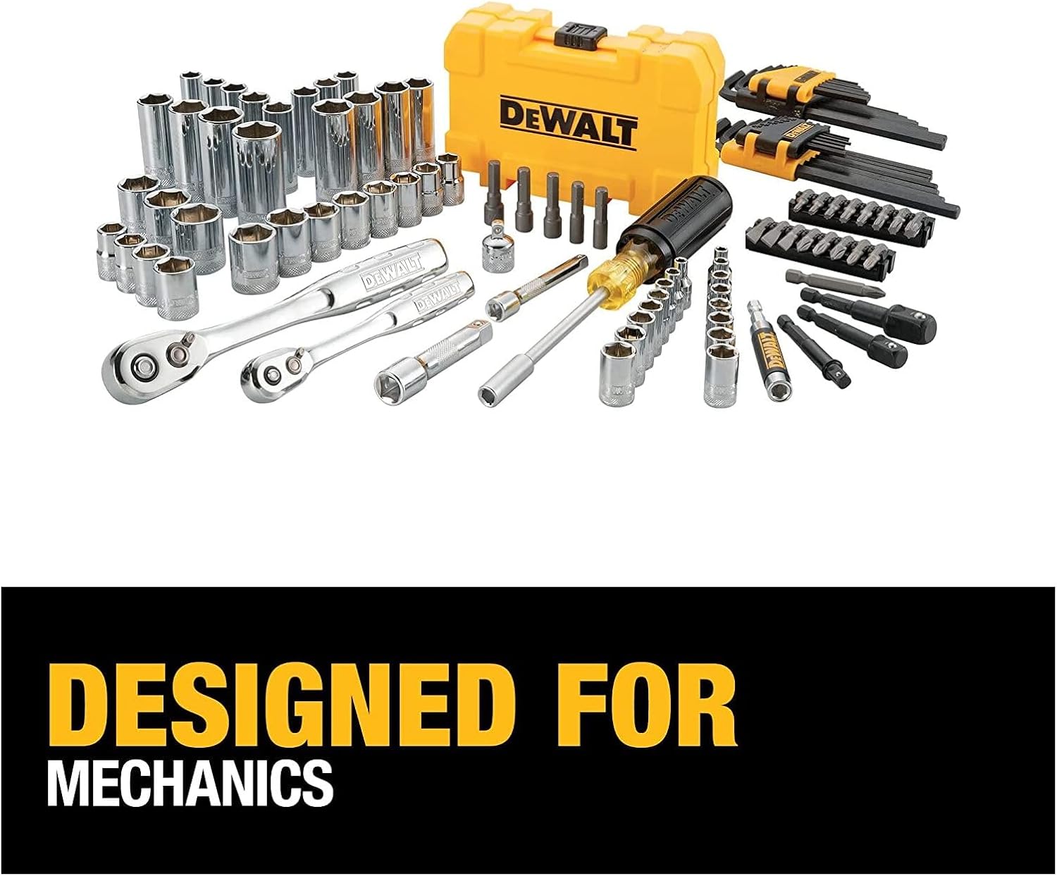 DEWALT Mechanics Tools Kit and Socket Set, 1/4" & 3/8" Drive, SAE, 108-Piece (DWMT73801) - Image 5