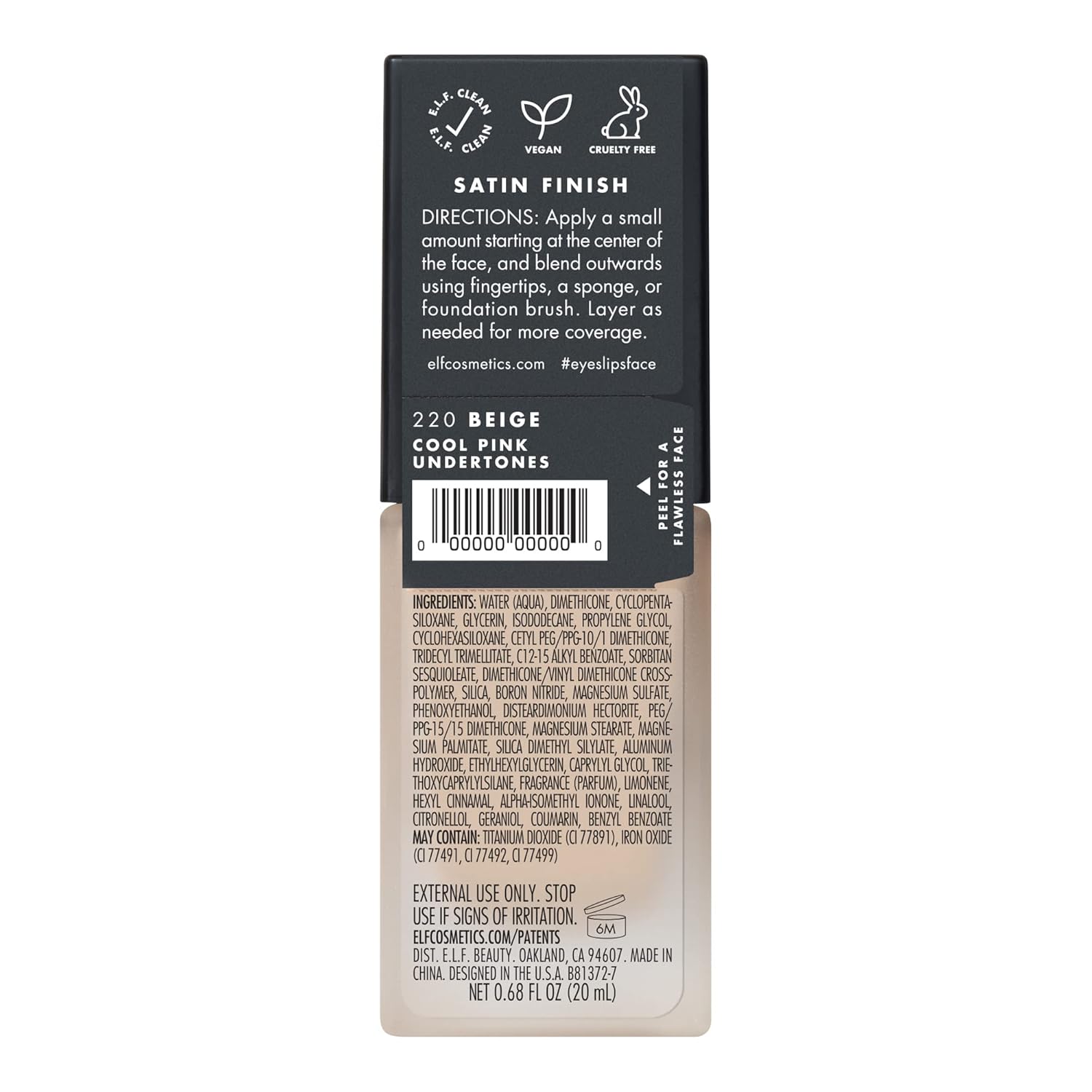 e.l.f. Flawless Finish Foundation, Improves Uneven Skin Tone, Lightweight, Medium Coverage & Semi-Matte, Vegan & Cruelty-Free, Beige 0.68 Fl Oz - Image 7