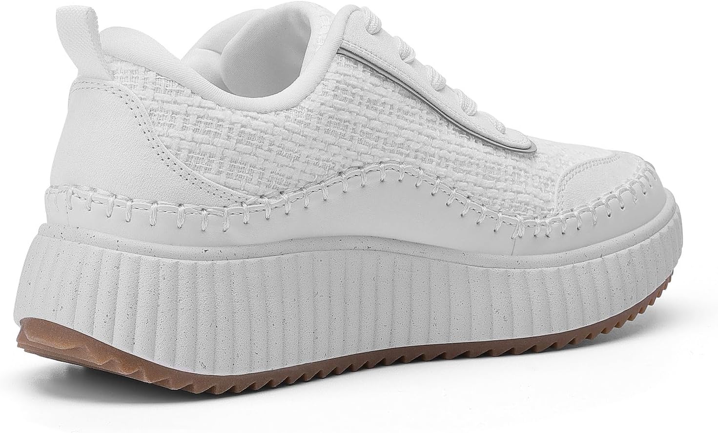 DREAM PAIRS Women Chunky City Tweed Comfortable Casual Platform Fashion Sneaker - Image 3