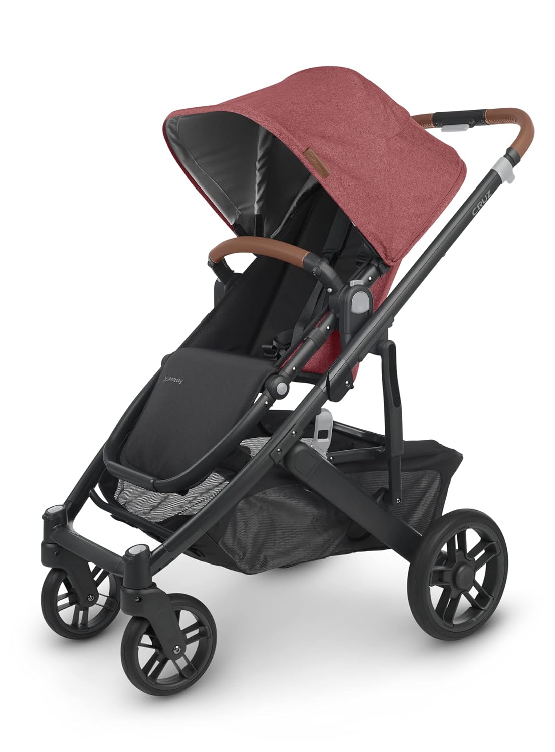UPPAbaby Cruz V2 Stroller/Full-Featured Stroller with Travel System Capabilities/Toddler Seat, Bumper Bar, Bug Shield, Rain Shield Included/Lucy (Rosewood Mélange/Carbon Frame/Saddle Leather) - Image 2