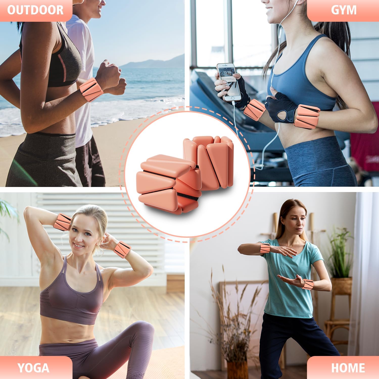 T98 Wrist & Ankle Weights for Women Men, Wearable Wrist Weights Set of 2(1Lbs Each), Adjustable Arm Leg Bracelet Weights for Strength Training, Aerobics, Barre, Suit for Home Outdoor Workout - Image 9