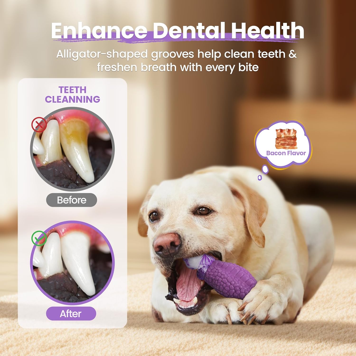 HGB Tough Dog Chew Toys for Aggressive Chewers, Squeaky Indestructible Dog Toy to Keep Them Busy & Reduce Boredom for Medium, Large Breed - Image 6