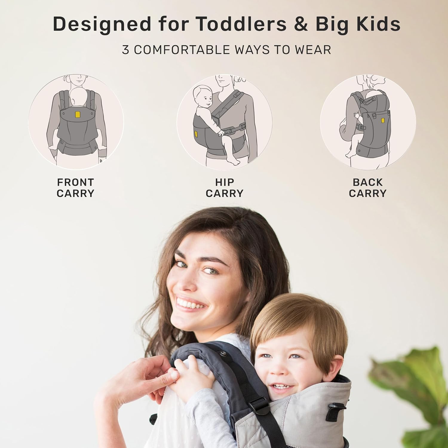 LÍLLÉbaby 3-in-1 Ergonomic CarryOn Airflow Toddler Carrier with Lumbar Support & Breathable Mesh (25-60 lbs), Supportive & Comfortable, Multi-Position Carrying for Hiking & Travel (Charcoal/Silver) - Image 6