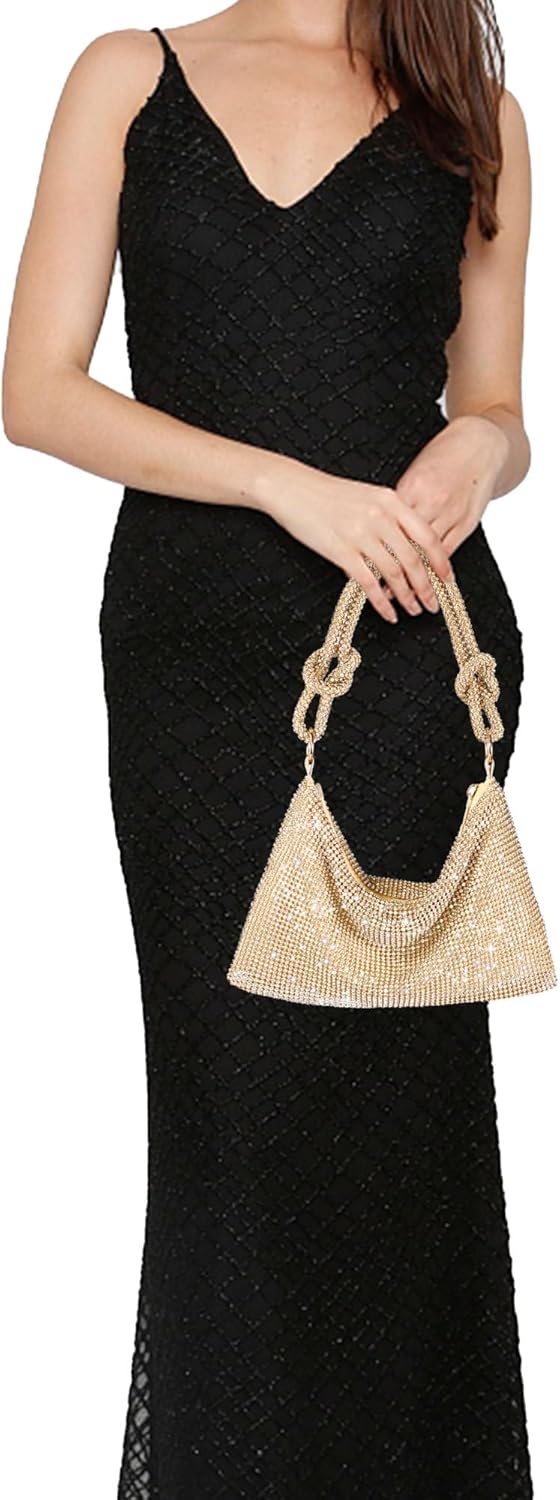 Rhinestone Purse Sparkly Evening bag Silver Clutch Purses for Women Evening, Cross Body Handbags for Party Prom Club Wedding - Image 6
