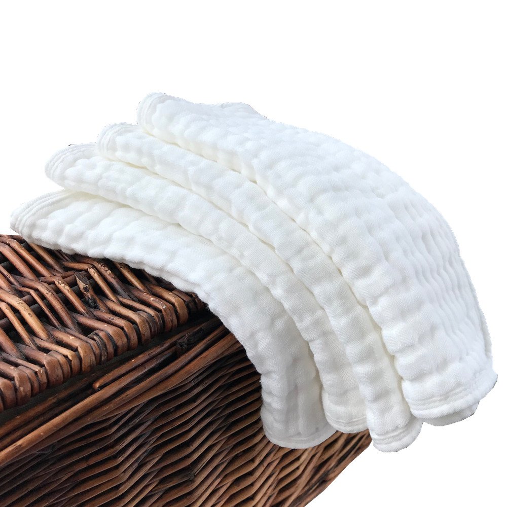 Synrroe Muslin Burp Cloths 4 Pack Large 20" by 10" 100% Cotton 6 Layers Extra Absorbent and Soft - Image 3