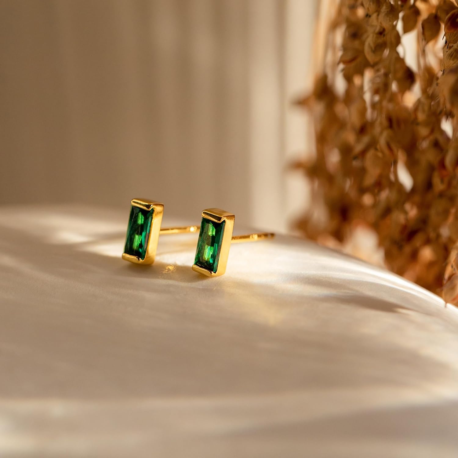 JSJOY Dainty Birthstone Stud Earrings for Women Girls Tiny Birthstone Earring Birthday Gifts for Teen Girls Minimalist Gold Earrings Gifts for Mother Wife Girlfriend Her - Image 4