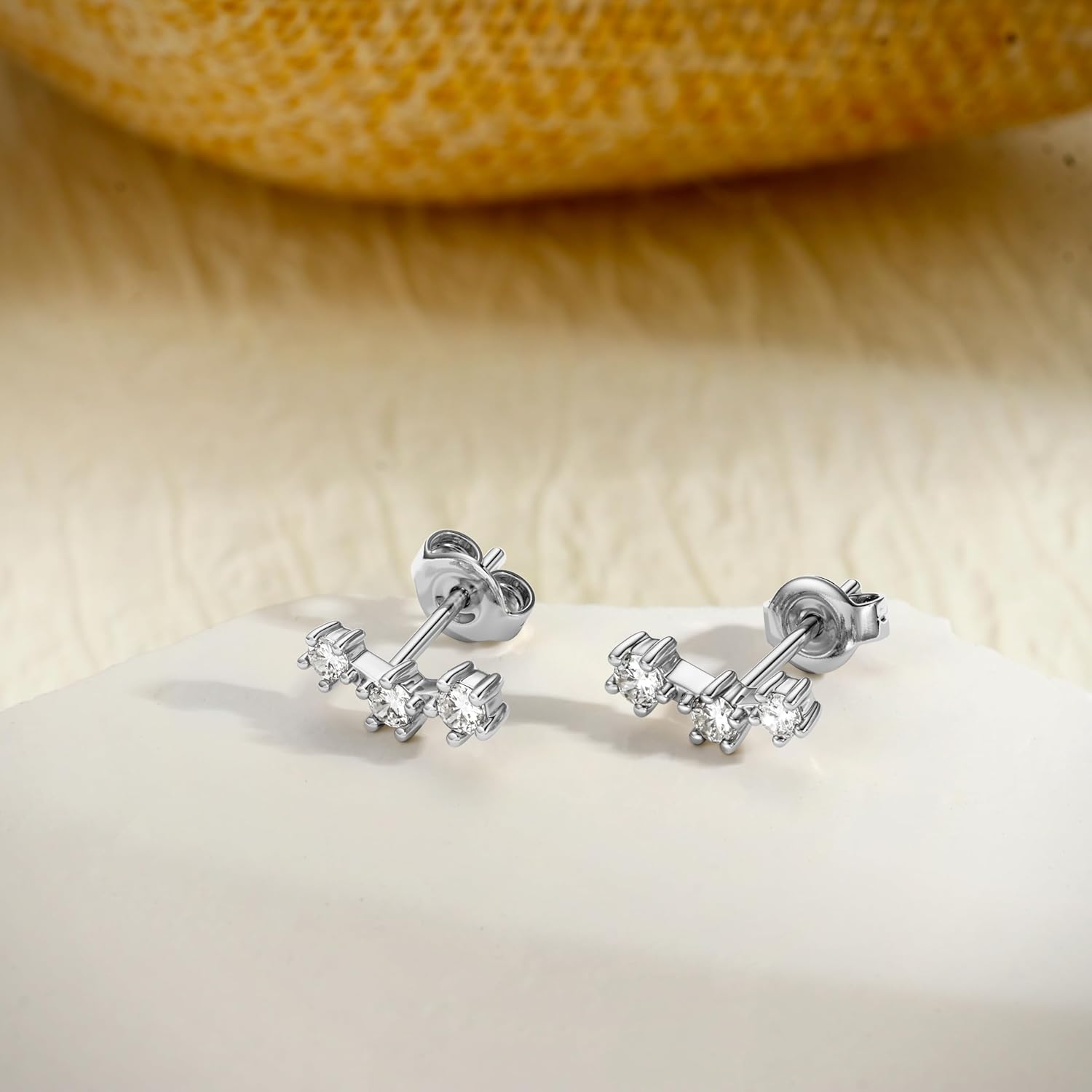 FIASASO 3 Pairs 925 Sterling Silver Hypoallergenic Earrings Set for Multiple Piercing Dainty 14K Gold Plated Stud Huggie Small Hoop Earrings for Women Trendy Cute Earring Stacks for Sensitive Ears - Image 6