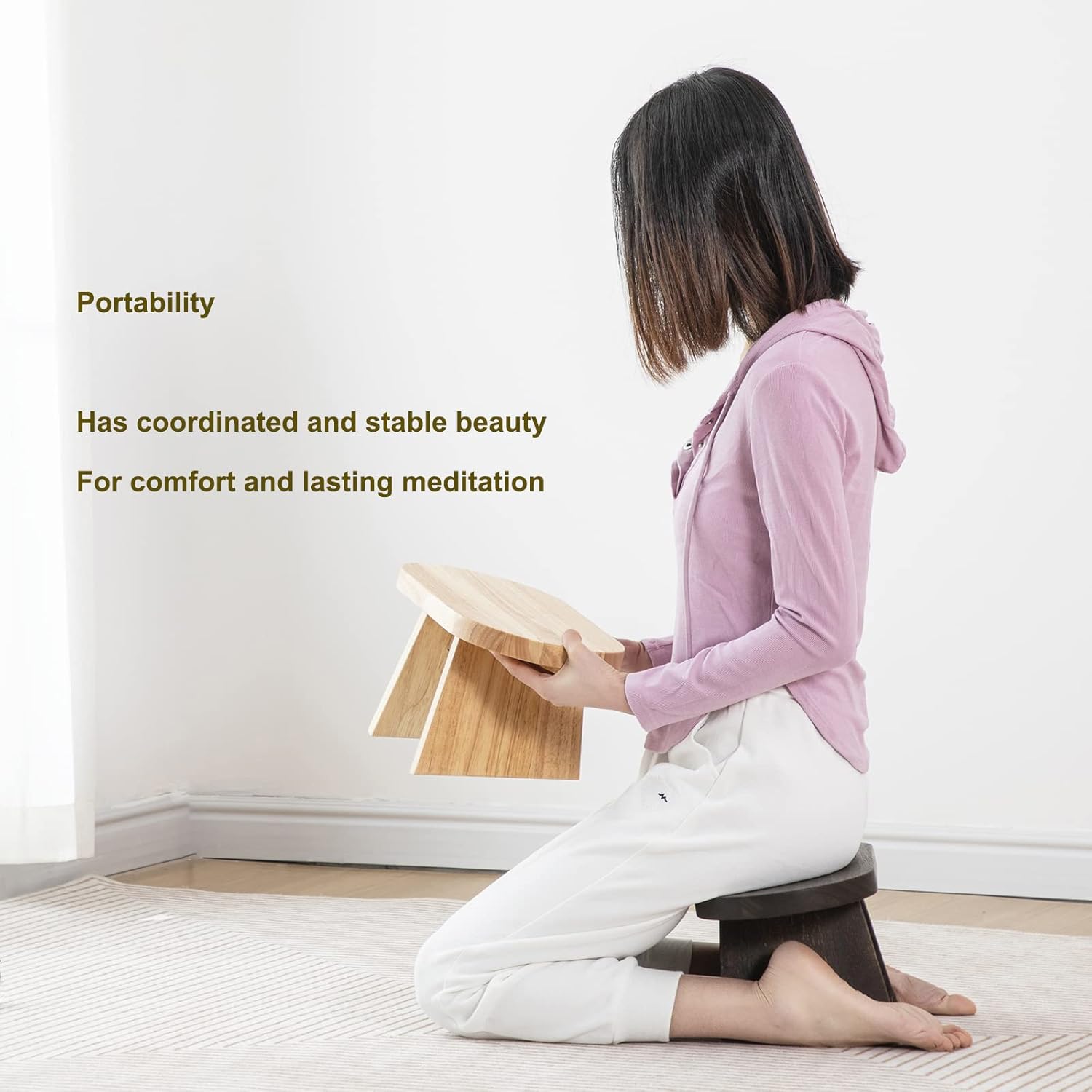 Meditation Bench. Meditation Stool Stable Design. Seiza Prayer Bench. Wooden Handcrafted. - Image 7