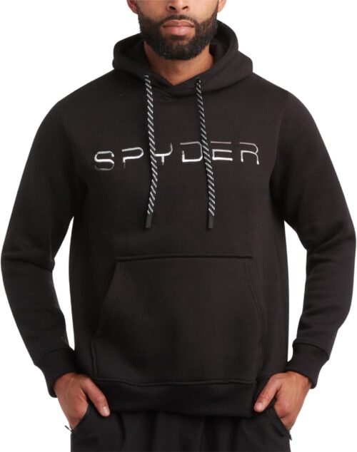 Spyder Men’s Active Hoodie Sweatshirt – Athletic Performance Fleece Workout Long Sleeve Pullover Hoodie for Men (Size: S-XXL)