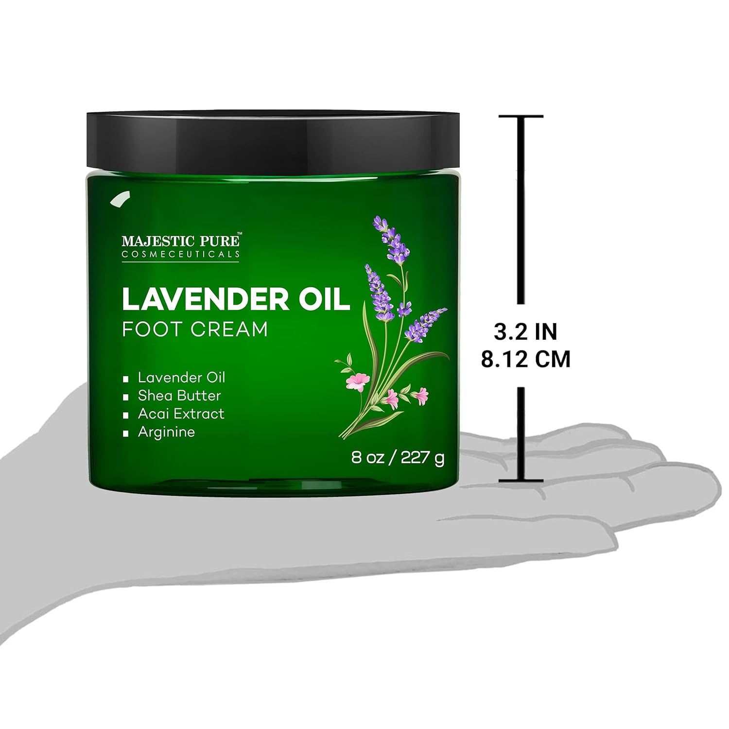 Majestic Pure Lavender Oil Foot Cream, Warming Cream - Calluses, Dry Cracked Feet, Hands, Heels, Elbow, Nails, and Knees - Softens & Moisturizes Skin - 8 oz - Image 9