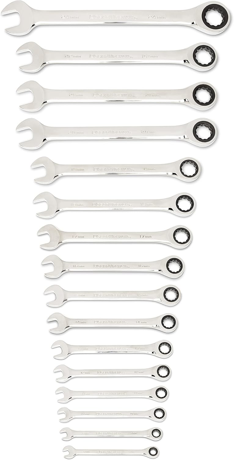 GEARWRENCH 30 Piece 12 Point Ratcheting Combination SAE/Metric (1/4-1 in., 8-24 mm) Wrench Set with Wrench Racks - 86702 - Image 15