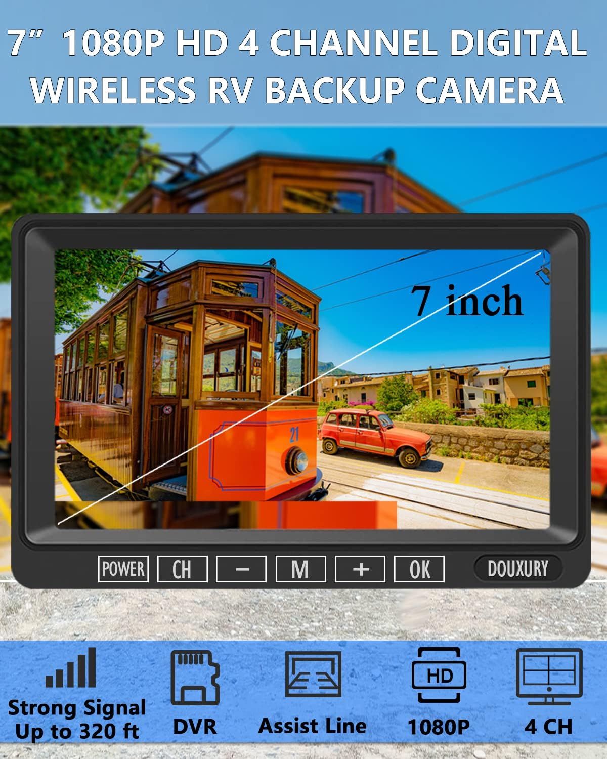 FHD 1080P 2 Digital RV Wireless Backup Camera System for RV Trailer Truck Bus Motorhomes 5th Wheels 4CH 7'' Monitor Highway Monitoring System IP69K Waterproof Super Night Vision Strong Signal - Image 7