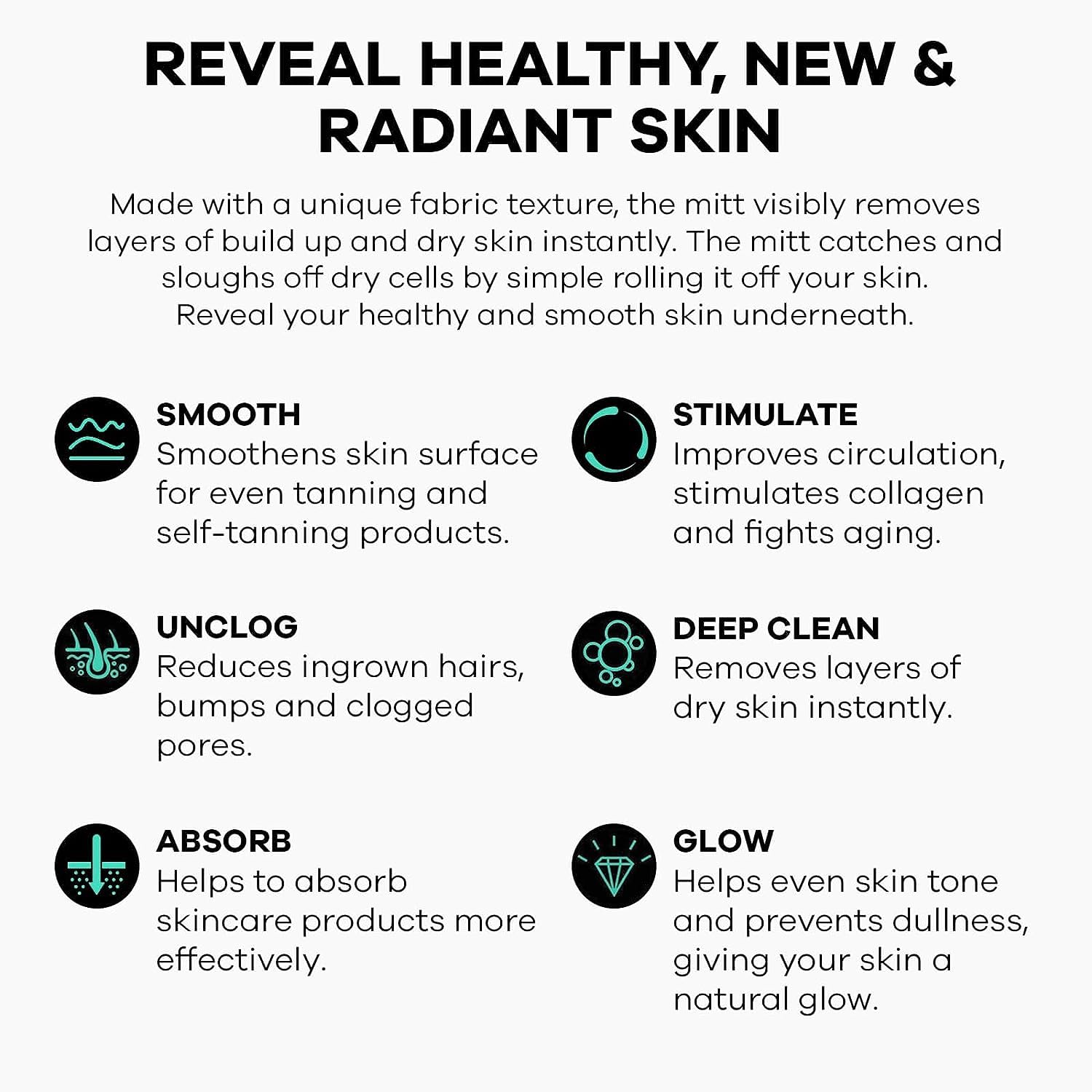 Dermasuri Deep Exfoliating Face Mitt - Scrubber, Dead and Dry Skin Remover for Men and Women - Exfoliator Gloves for Shower and Dry Use - ( 1 Pack) - Image 8