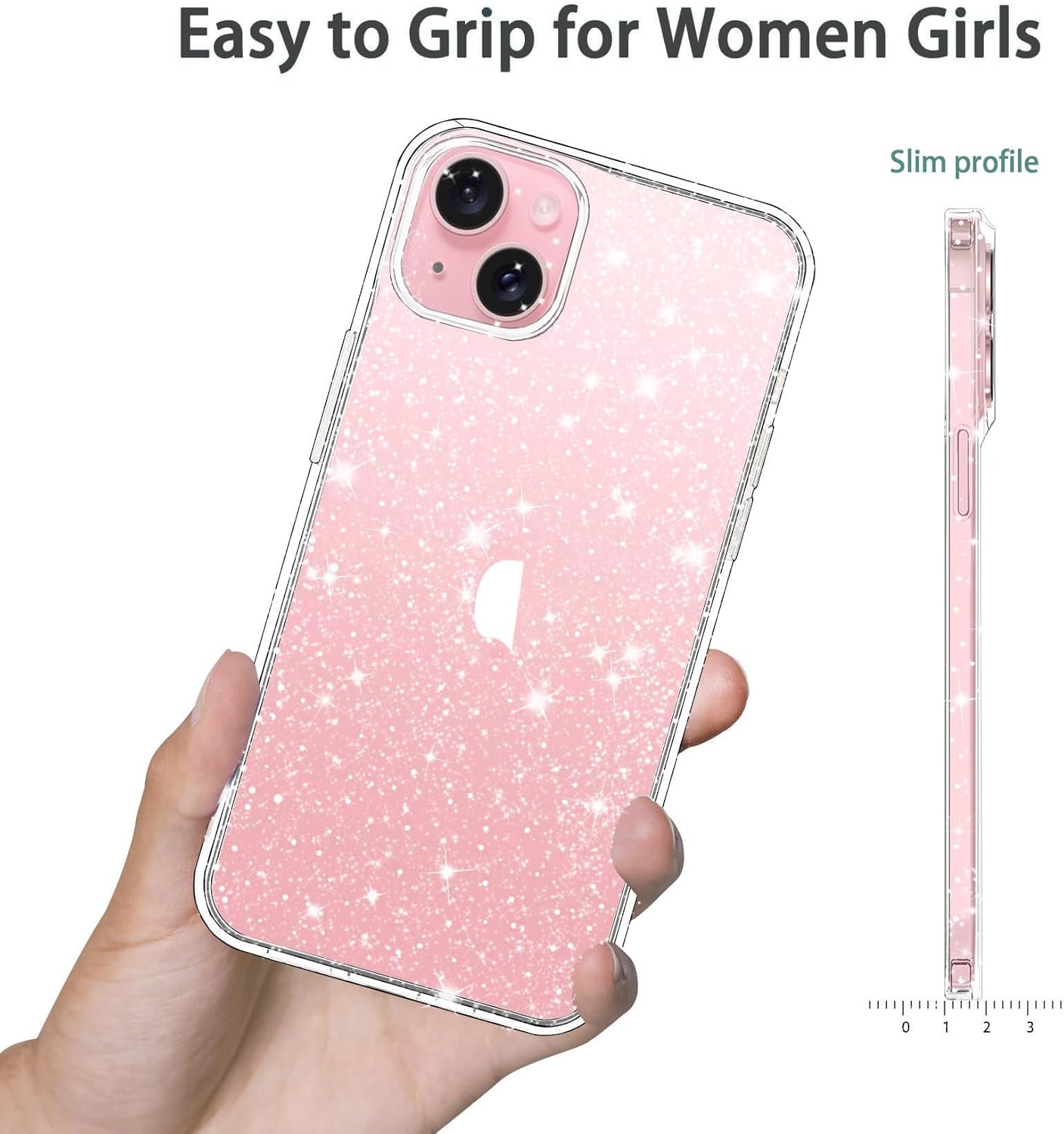 Compatible with iPhone 13 Case, Clear Glitter Soft TPU Shockproof Protective Bumper Cover, Sparkle Bling Sparkly Cute Slim Women Girls Phone Case for iPhone 13, 6.1inch - Image 5