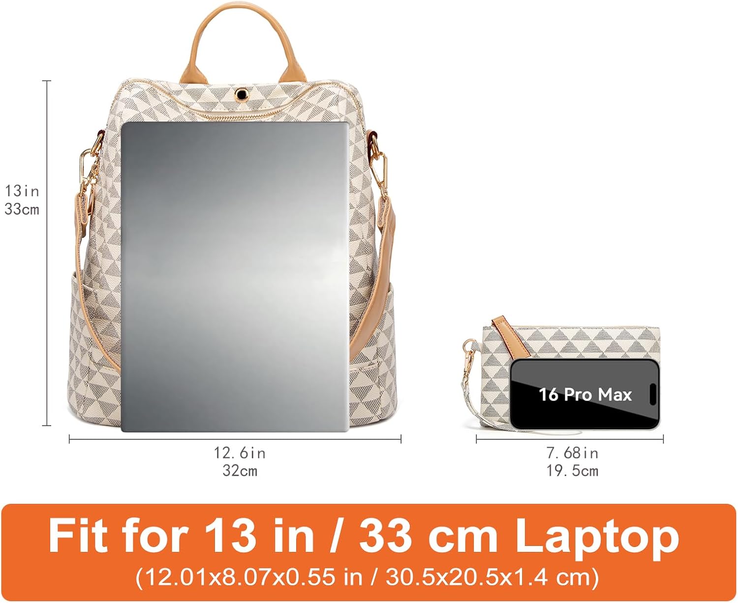 Makes Backpack Purse for Women PU Leather Travel Satchel Handbag Convertible Design Bag with Purse 2 Piece - Image 5