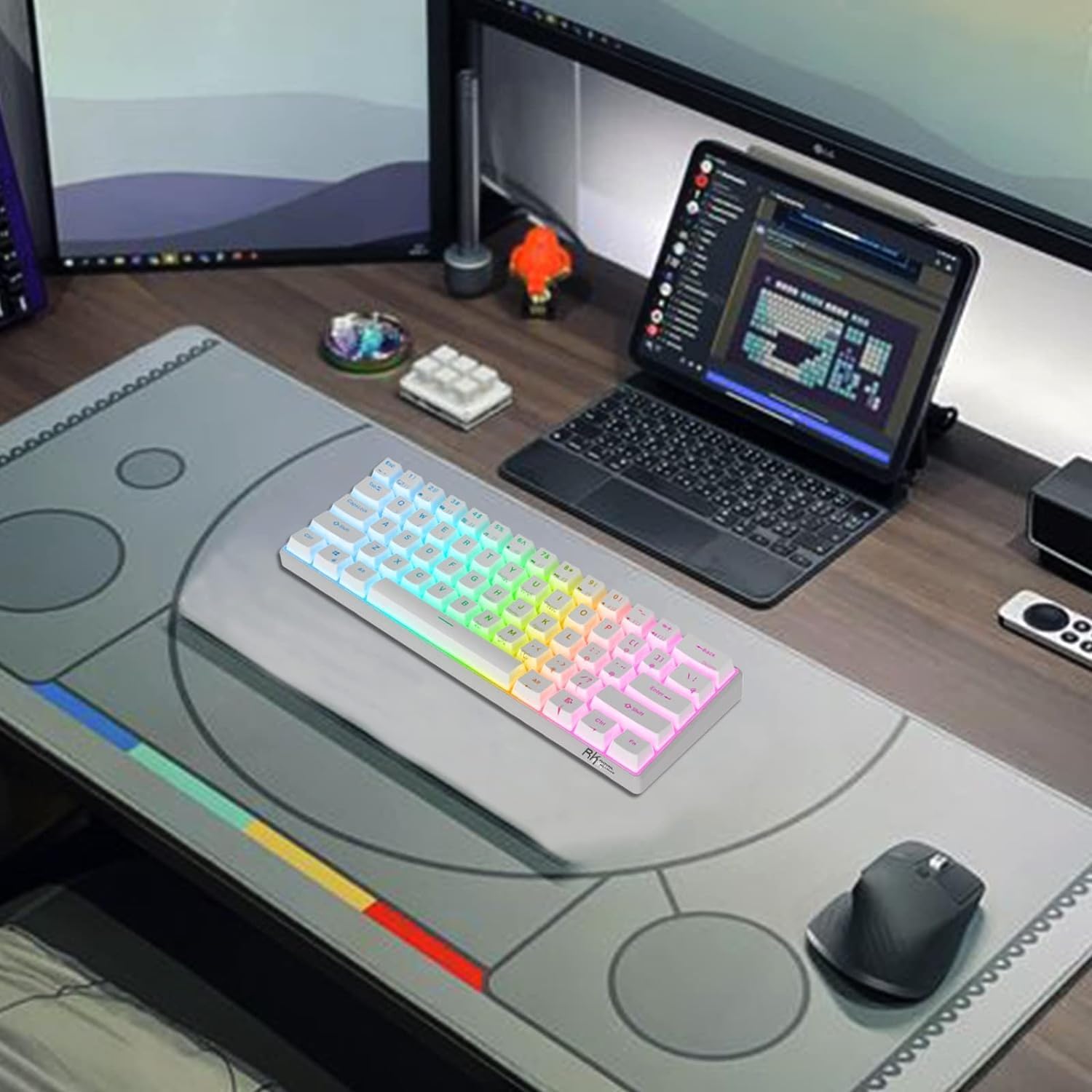 RK ROYAL KLUDGE RK61 Wired 60% Mechanical Gaming Keyboard Programmable QMK/VIA RGB Backlit 61 Keys Ultra-Compact Hot Swappable Red Switch White - Image 9