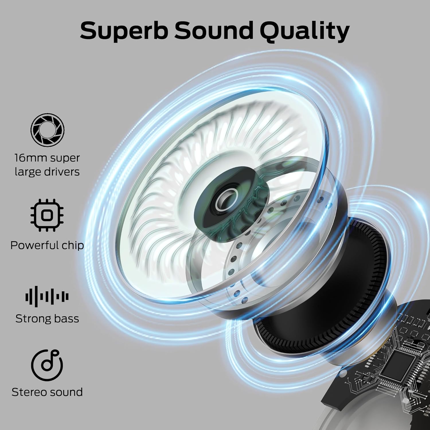 Monster Open Free AC100 Open Ear Bluetooth 5.3 Headphones, Wireless Earbuds with Earhooks, Immersive Stereo Sound by 16mm Large Driver, Clear Calls, 30H Playtime, Waterproof Sport Earbuds for Running - Image 4