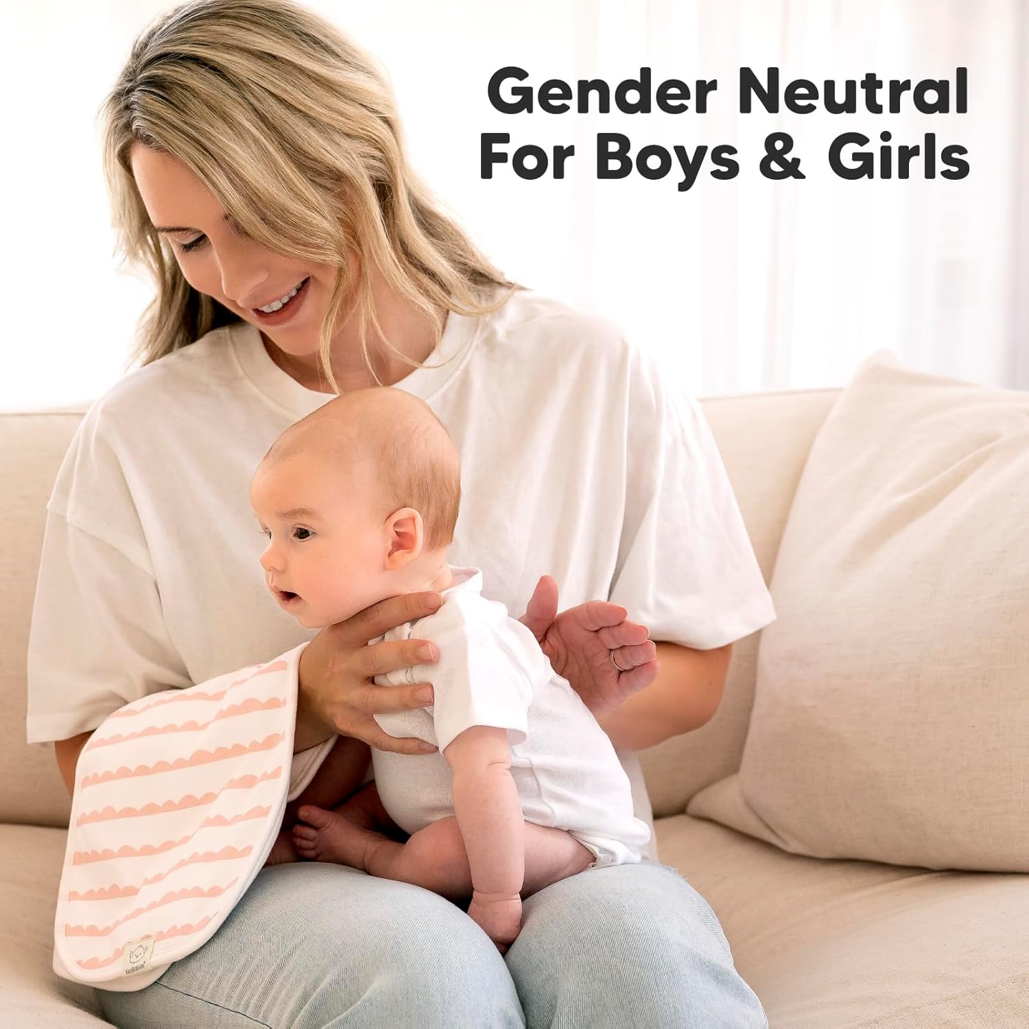 Organic Burp Cloths for Baby Boys and Girls - 5-Pack Super Absorbent Burping Cloth, Burp Clothes, Soft & Plush, Newborn Milk Spit Up Rags, Burpy Cloth Bib for Unisex, Burping Rags (Sweet Charm) - Image 9