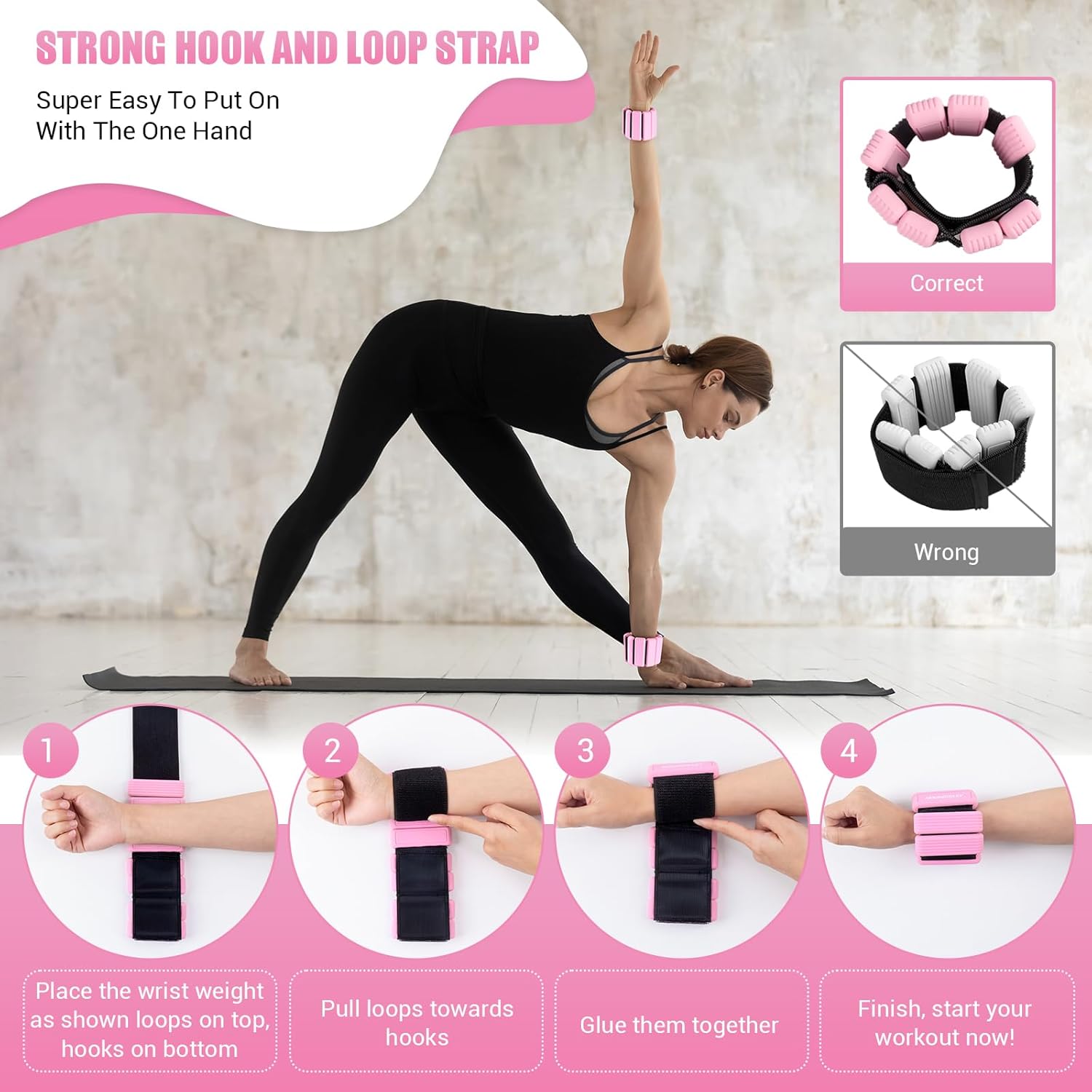 Pilates Wrist Ankle Weights for Women, Wearable Strong Arm & Leg Weights Set of 2(1 lb/2.2 lbs Each), Adjustable Ankle Weights for Walking, Yoga, Dance, Barre, Gym - Image 9