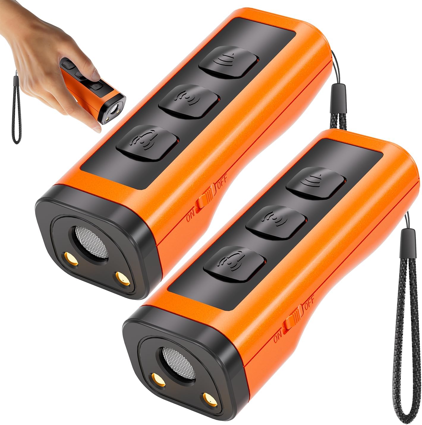 2 Pack Dog Bark Deterrent Devices, Rechargeable Anti-Barking Device for Dogs, 50ft Long-Range Ultrasonic, Correct Your Dog's Bad Behavior at the Push of a Button,Suitable for Small, Medium, Large Dogs - Image 2