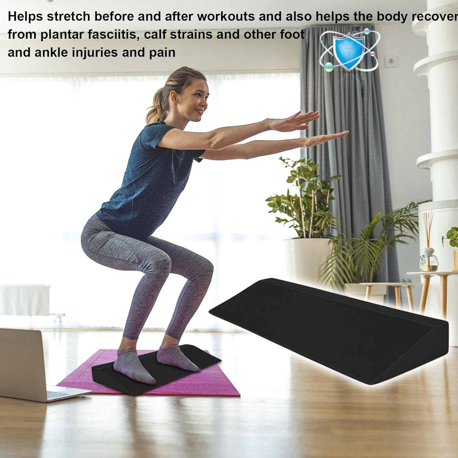 Yoga Foam Wedge Blocks, 19.7 Inch EVA Incline Stretch Wedge, Yoga Wedge for Wrist and Lower Back Support, Balance, Squat Block, Wrist Support, Pilates - Image 5