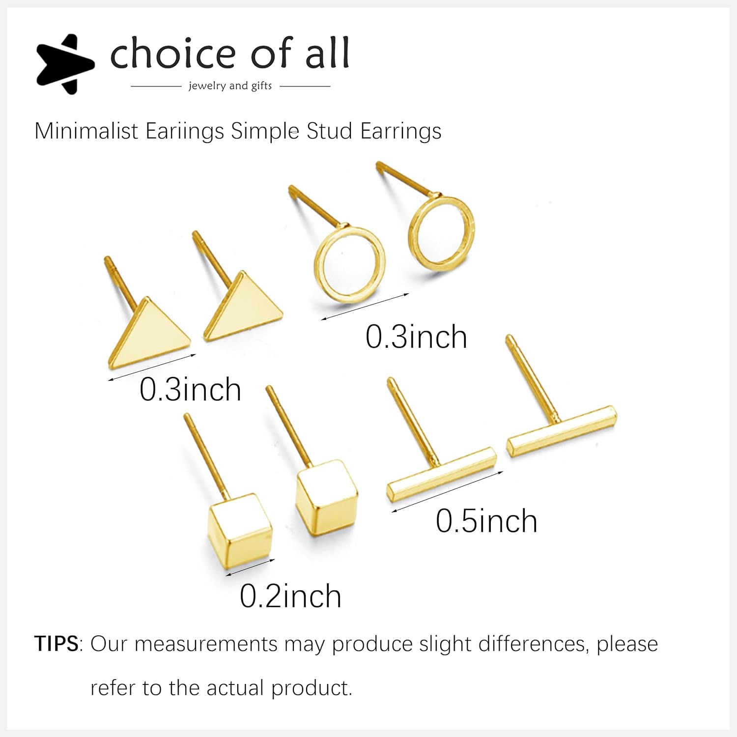 Gold Stud Earrings for Women Minimalist Earrings Simple Stud Earrings for Women Circle Bar Earrings Dainty Jewelry Gifts for Women - Image 6