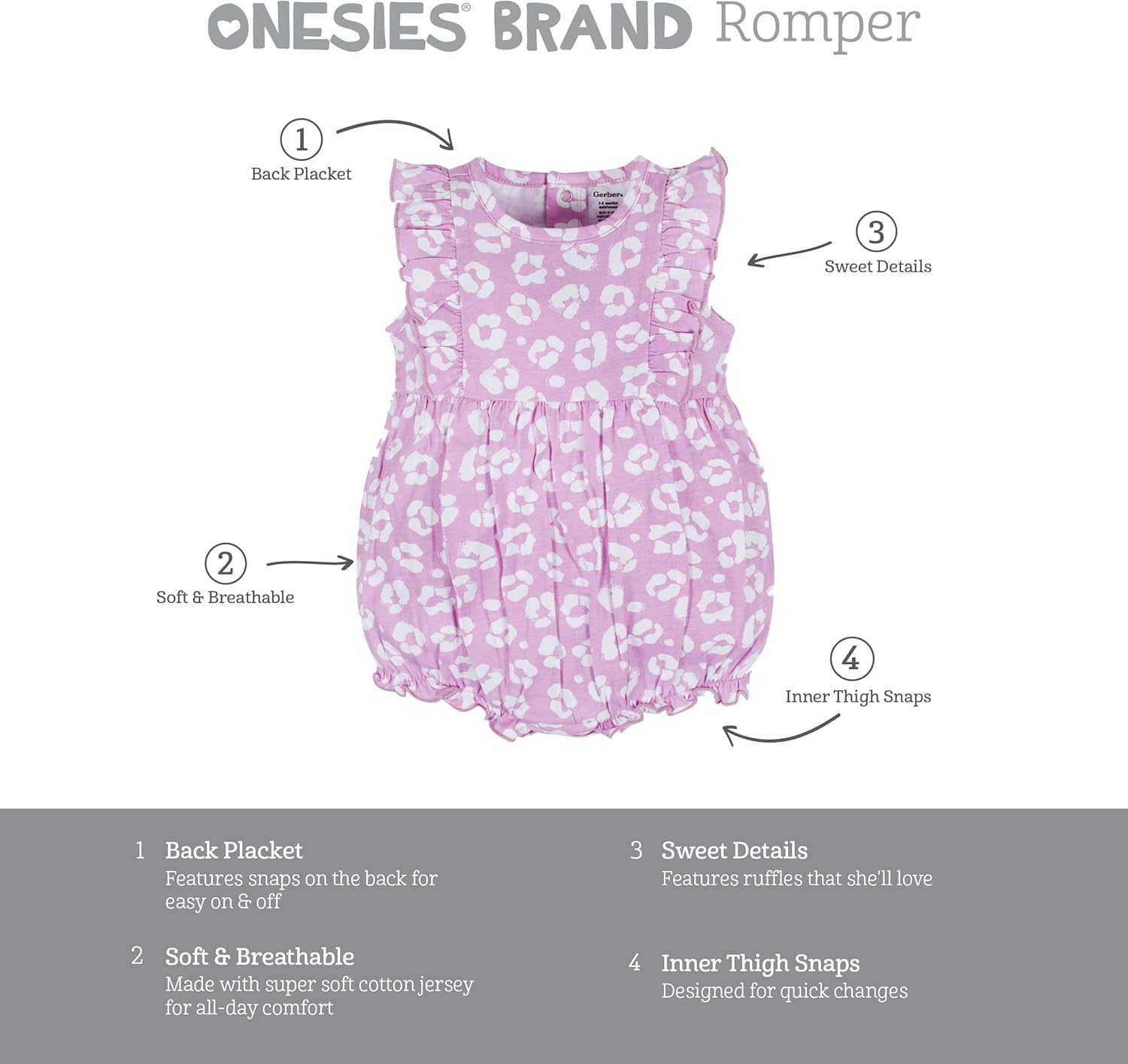 Onesies Brand baby-girls 3-pack Romper - Image 7
