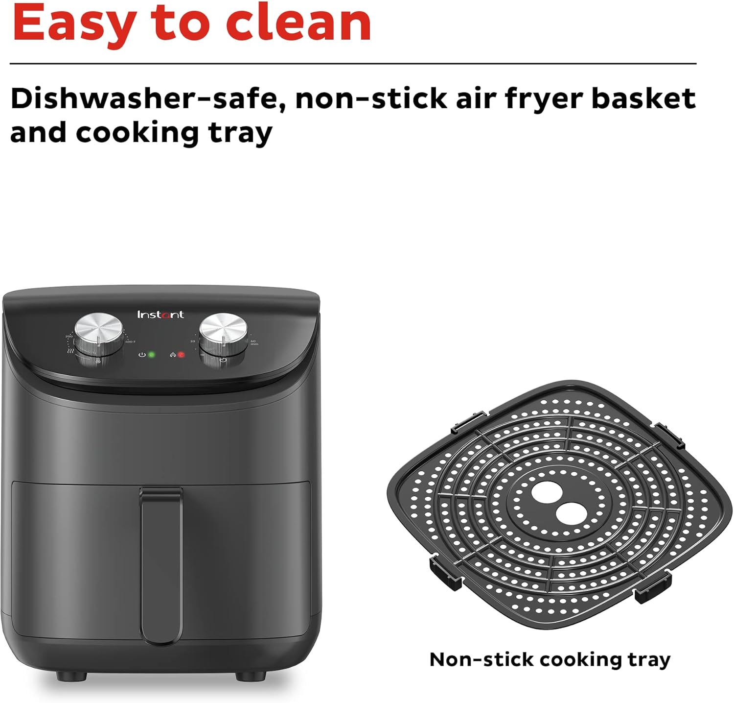 Instant Pot Essentials 4QT Air Fryer with EvenCrisp Technology that Crisps and Reheats, Easily Adjust Time & Temperature For Quick Meals, 100+ In-App Recipes, from the Makers of Instant Pot, Black - Image 6
