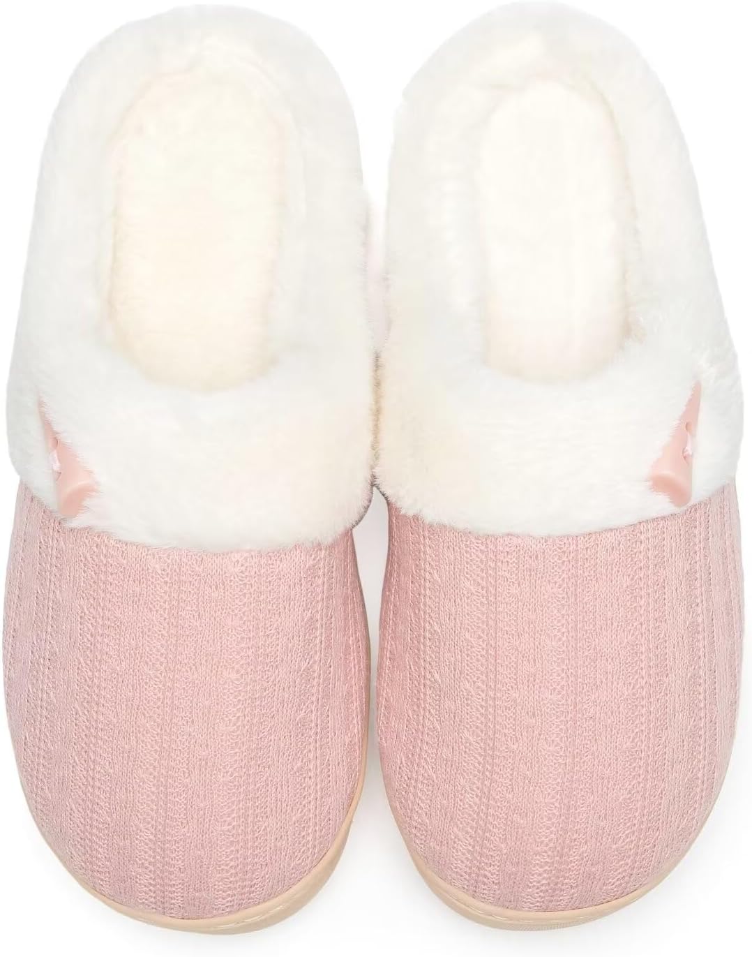 NineCiFun Women's Slip on Fuzzy House Slippers Memory Foam Slippers Scuff Outdoor Indoor Warm Plush Bedroom Shoes with Faux Fur Lining - Image 2