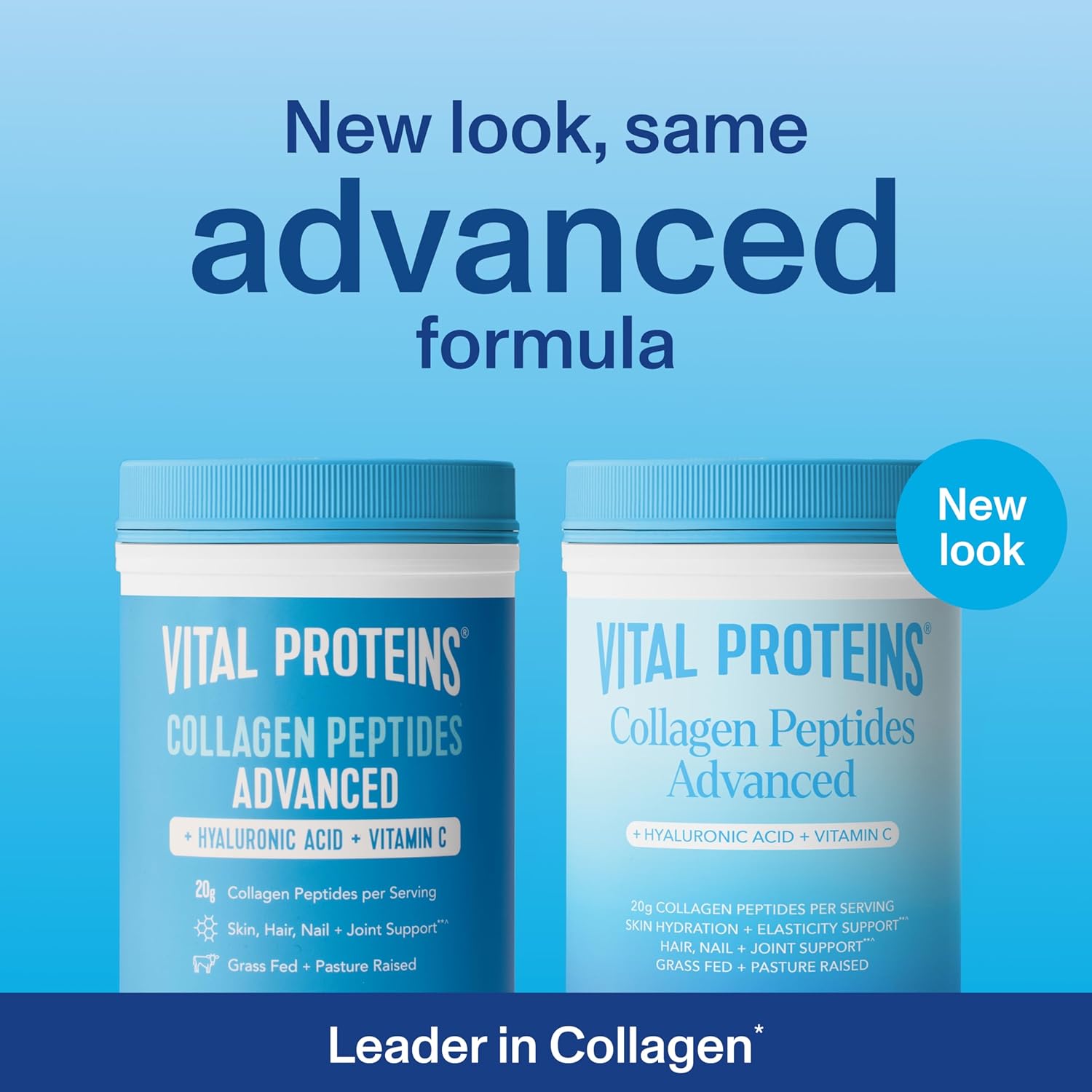 Vital Proteins Collagen Peptides Powder Advanced with Hyaluronic Acid & Vitamin C, Collagen Supplements, Unflavored, 13 Servings - Image 3