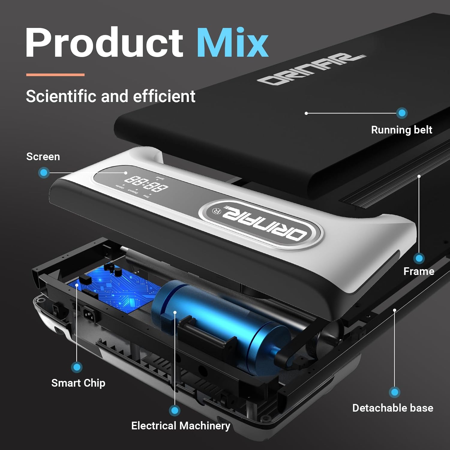 Walking Pad, Under Desk Treadmill for Home and Office, 2.5 HP Portable Treadmill, 3 in 1 Walking Jogging Running Machine with Remote Control, LED Display - Image 3