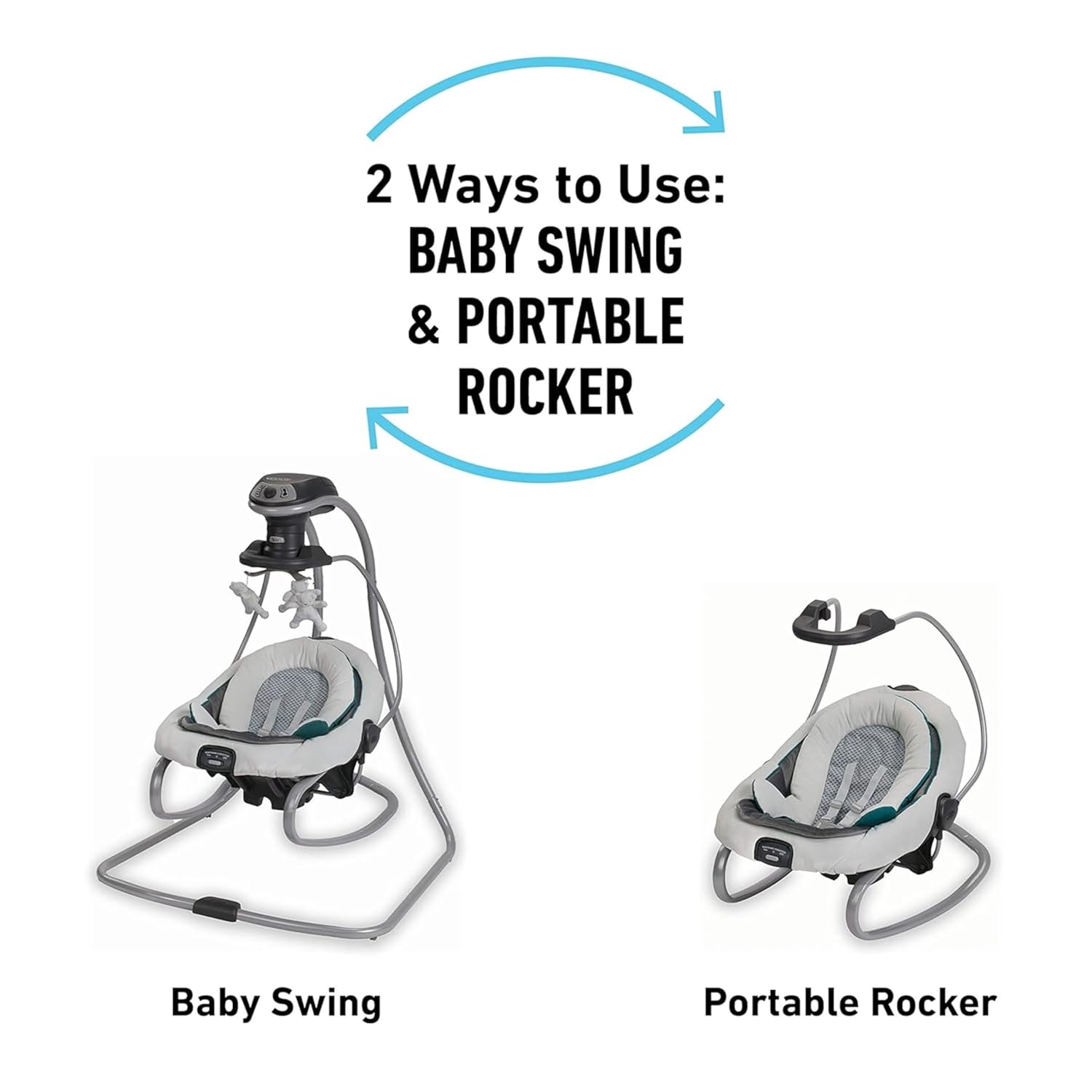Graco DuetSoothe Swing and Rocker with Removable Swing Seat and 6 Swinging Speeds for Toddler Swing Seat and Swing Chair - Image 7