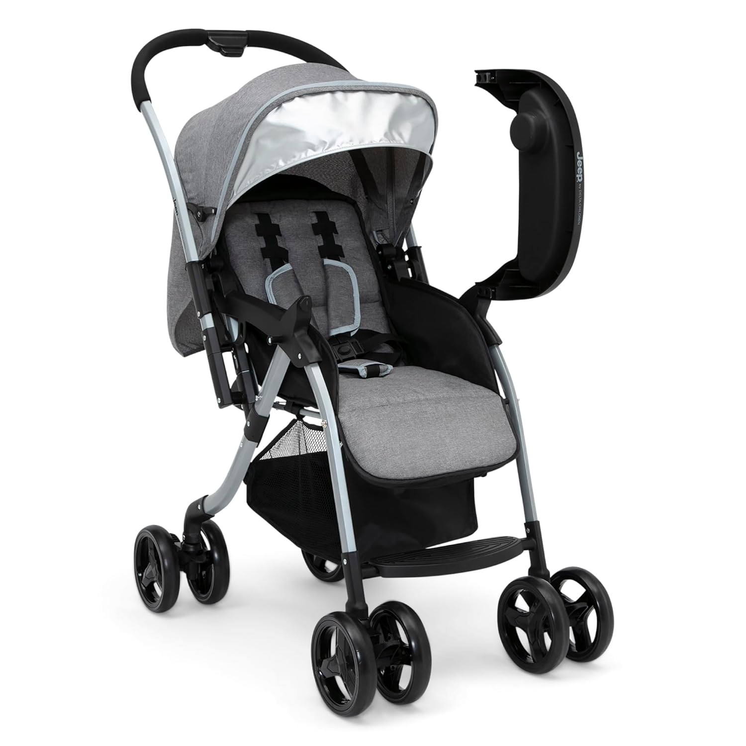 Jeep Unlimited Reversible Handle Stroller, Grey Tweed - Image 10