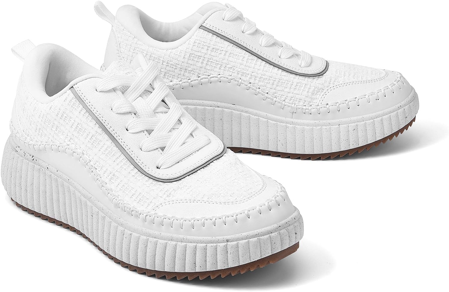 DREAM PAIRS Women Chunky City Tweed Comfortable Casual Platform Fashion Sneaker - Image 4