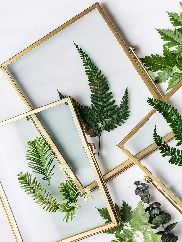 AceList Set of 3 Glass Photo Frame Collection Simple Metal Geometric Picture Frame with Glass Cover Includes 4"" x 4"", 4"" x 6"", 5"" x 7"" - Image 4