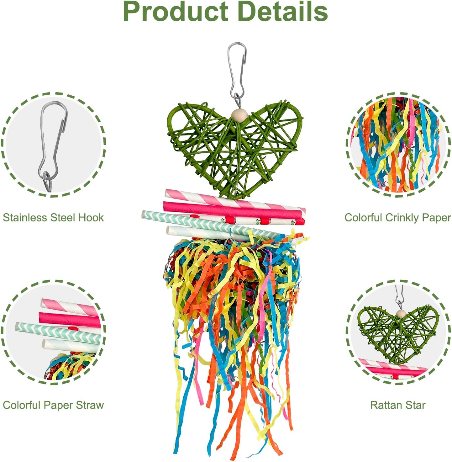 Bird Toys, 3PCS Natural Corn Cob Bird chew Toys Bird Foraging Toys for Small Medium Parrots, Conures, Cockatiel, Lovebird Cockatiel - Image 5