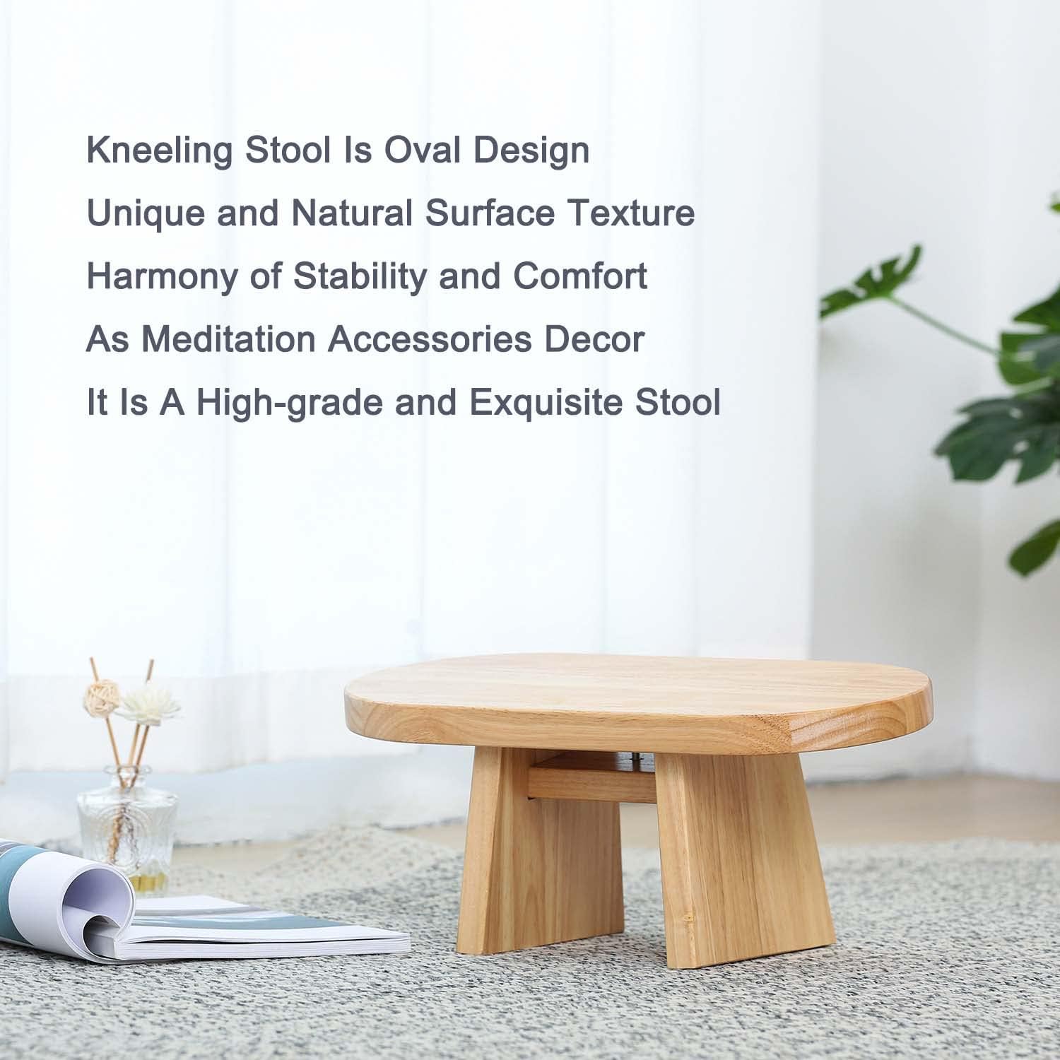 Meditation Bench. Meditation Stool Stable Design. Seiza Prayer Bench. Wooden Handcrafted. - Image 6
