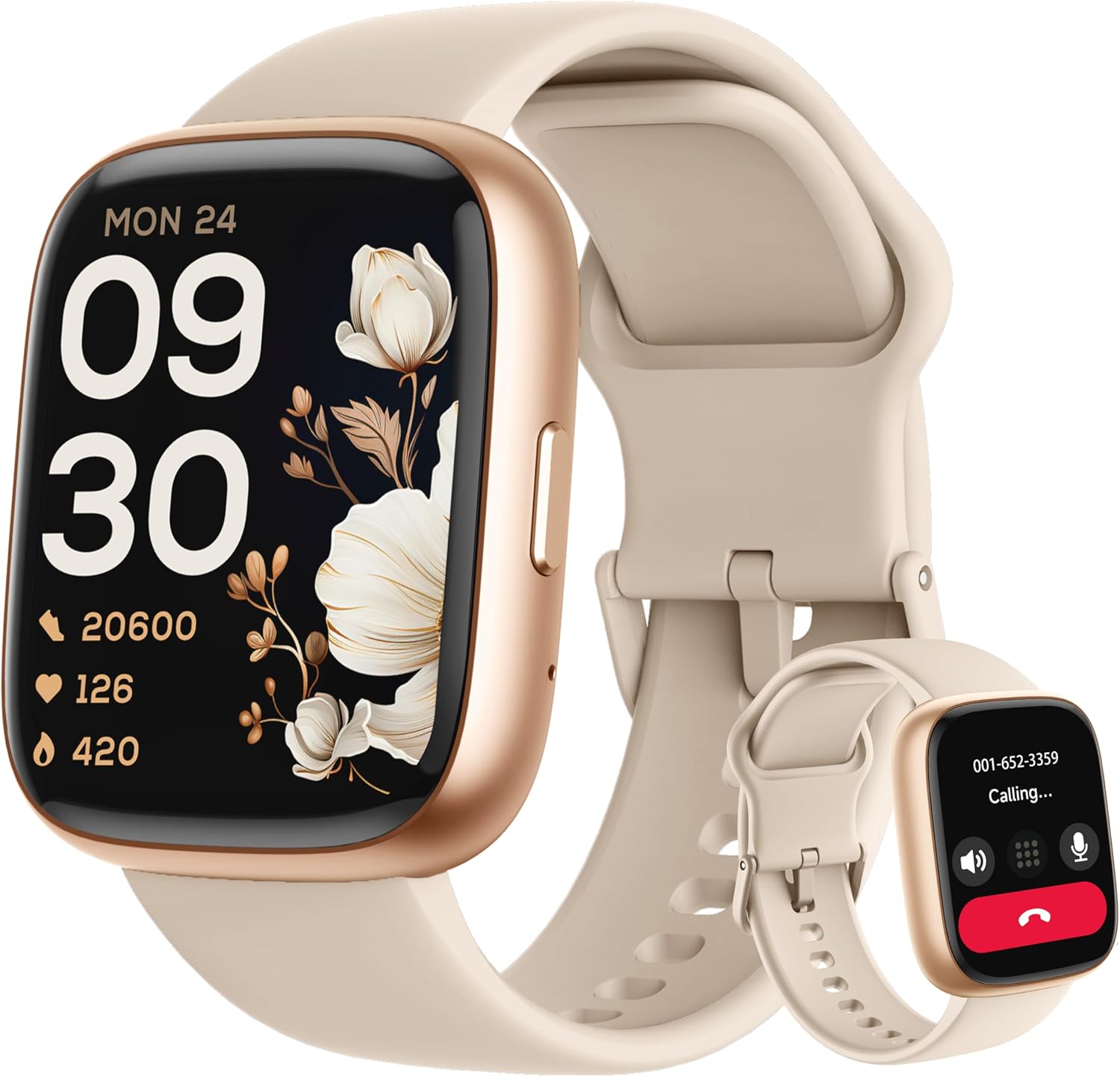 Smart Watch, Alexa Built-in, Answer/Make Calls Smart Watch Women Men, 1.83" Smartwatch IP68 Waterproof Sports Watch, Heart Rate SpO2 Sleep Stress Monitor, Step Counter Watch for Android & iOS Phone - Image 2