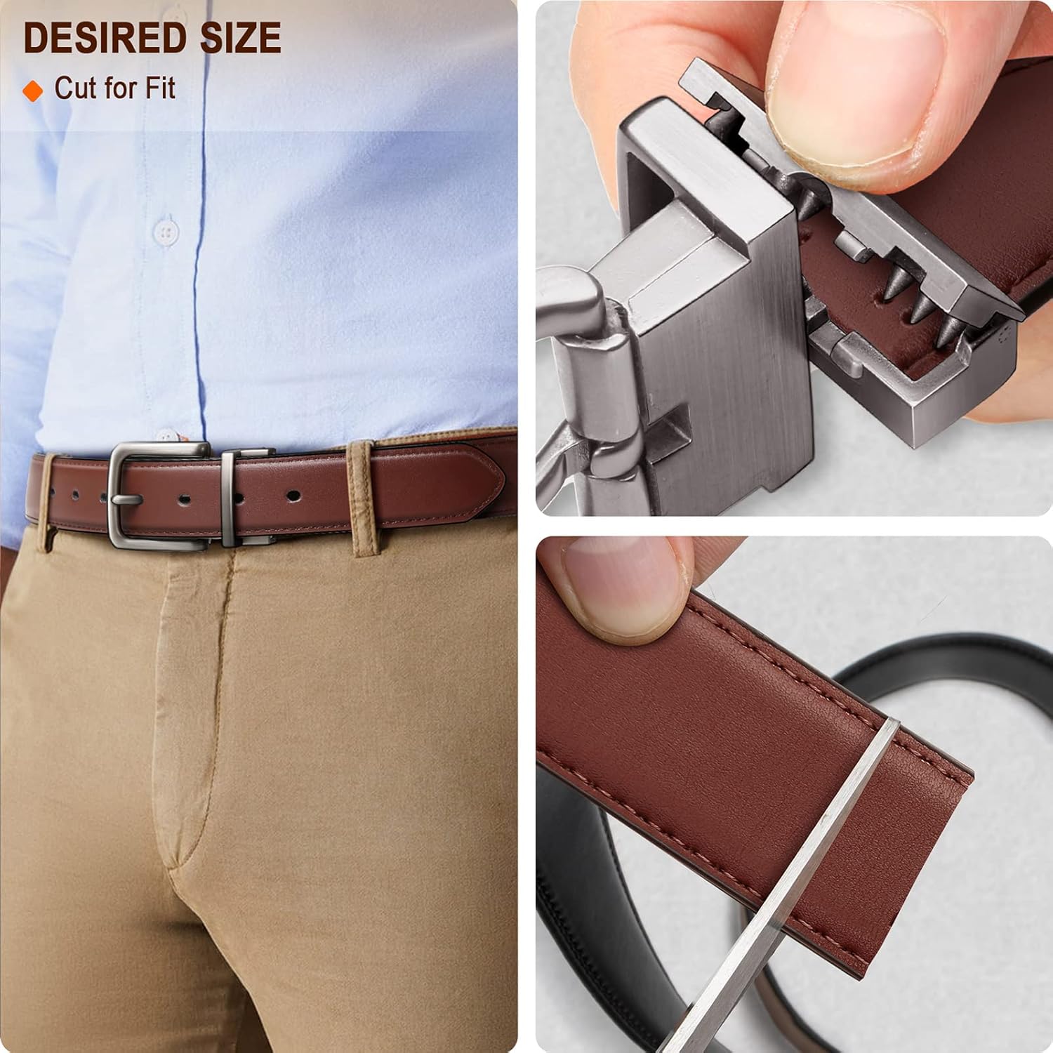 BULLIANT Men's Belt,Reversible Belt 1.25" For Gift Mens Casual Golf Dress pants shirts,One Reverse For 2 Sides - Image 8