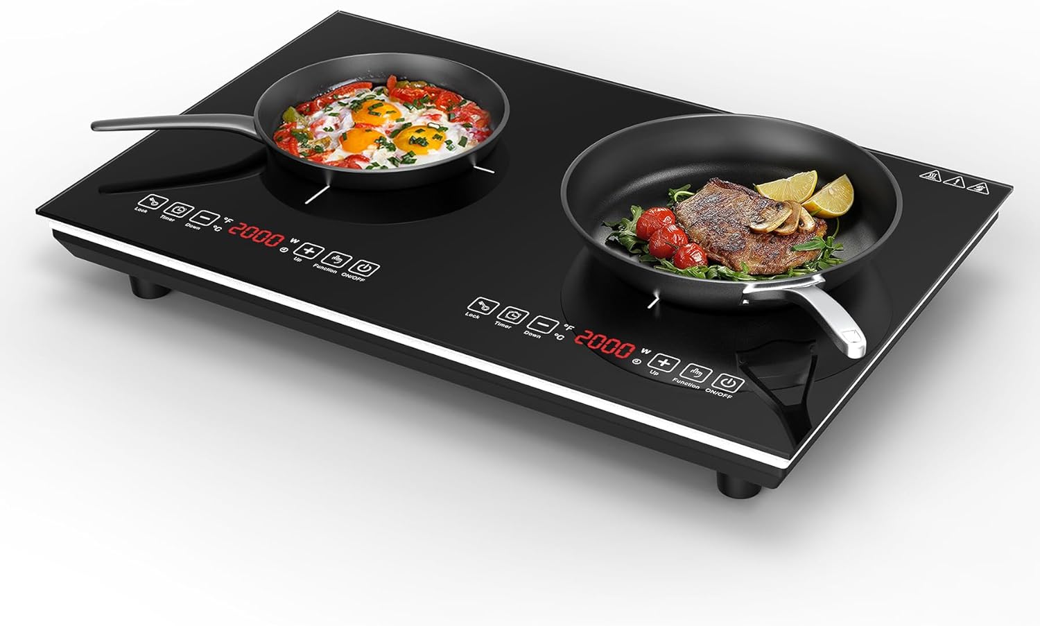 VBGK Double Induction Cooktop, 110V 4000W Electric cooktop,Hot Plate LED Sensor Touch Energy-Saving Portable Induction Cooktop with Child Safety Lock & Timer 2 burner induction cooktop - Image 9