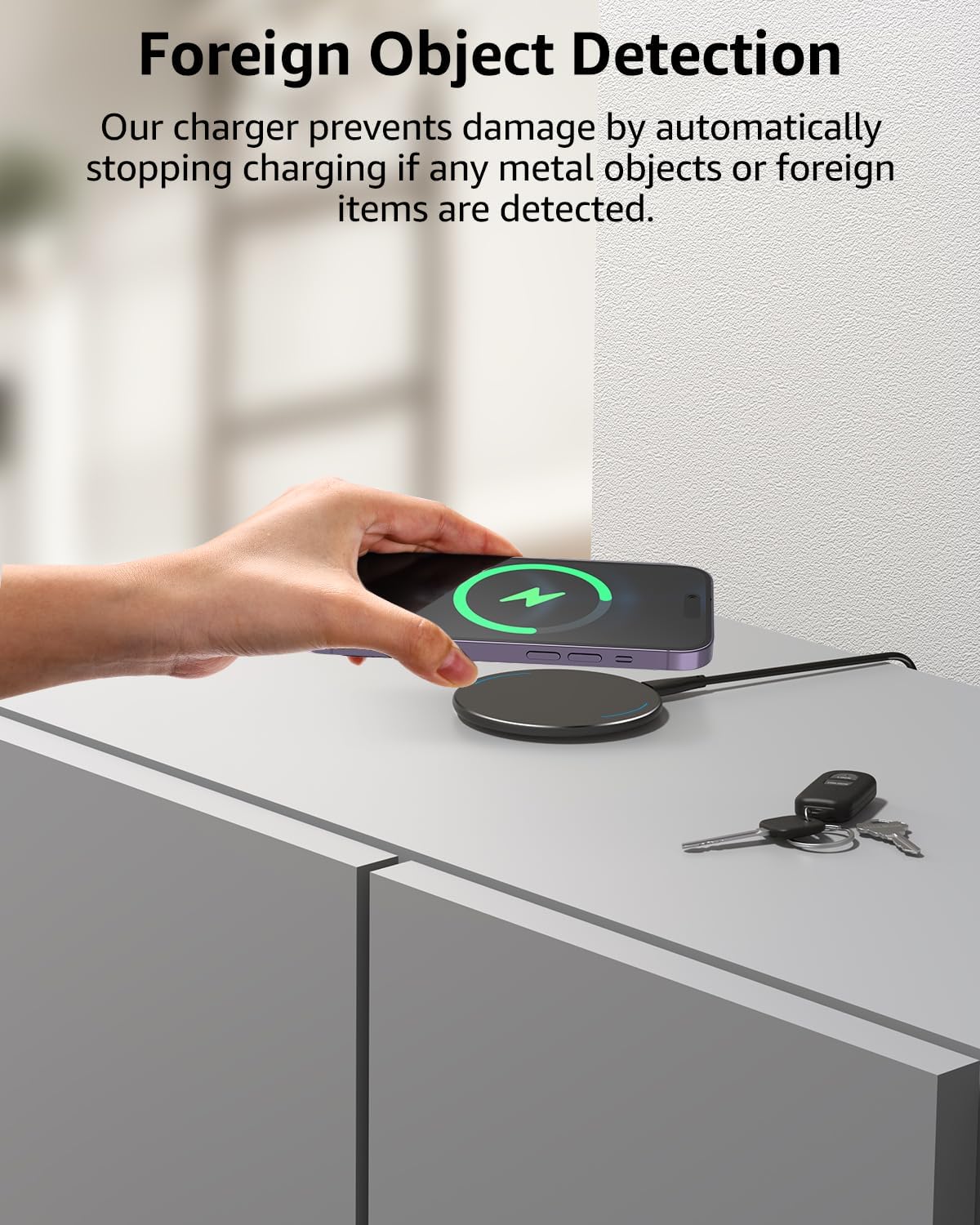 TOZO 2025 Upgraded Wireless Charger 15W Max Fast Wireless Charging Pad Compatible with iPhone 16/16 Plus/16 Pro Max /15/14/13/SE/12 Series, Samsung Galaxy S24/S23/S22 Series (No AC Adapter), Black - Image 6