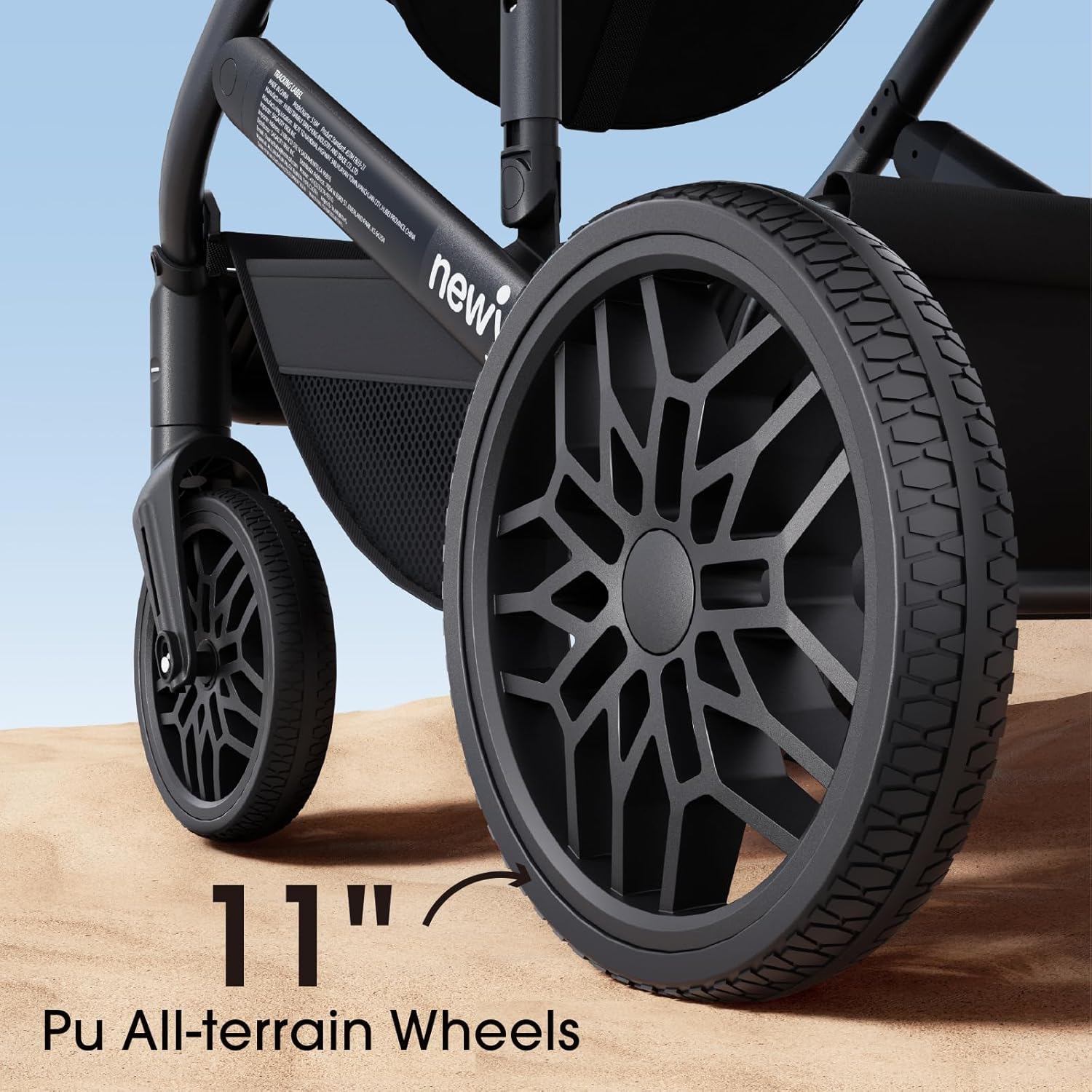 Infant Stroller with Newborn Bassinet, Convertible Baby/Toddler Strollers w Reversible Seat & Cup Holder, Coches para Bebes, 2-in-1 Rear-Facing Pram, One-Hand Quick Fold, 516M, Black - Image 7