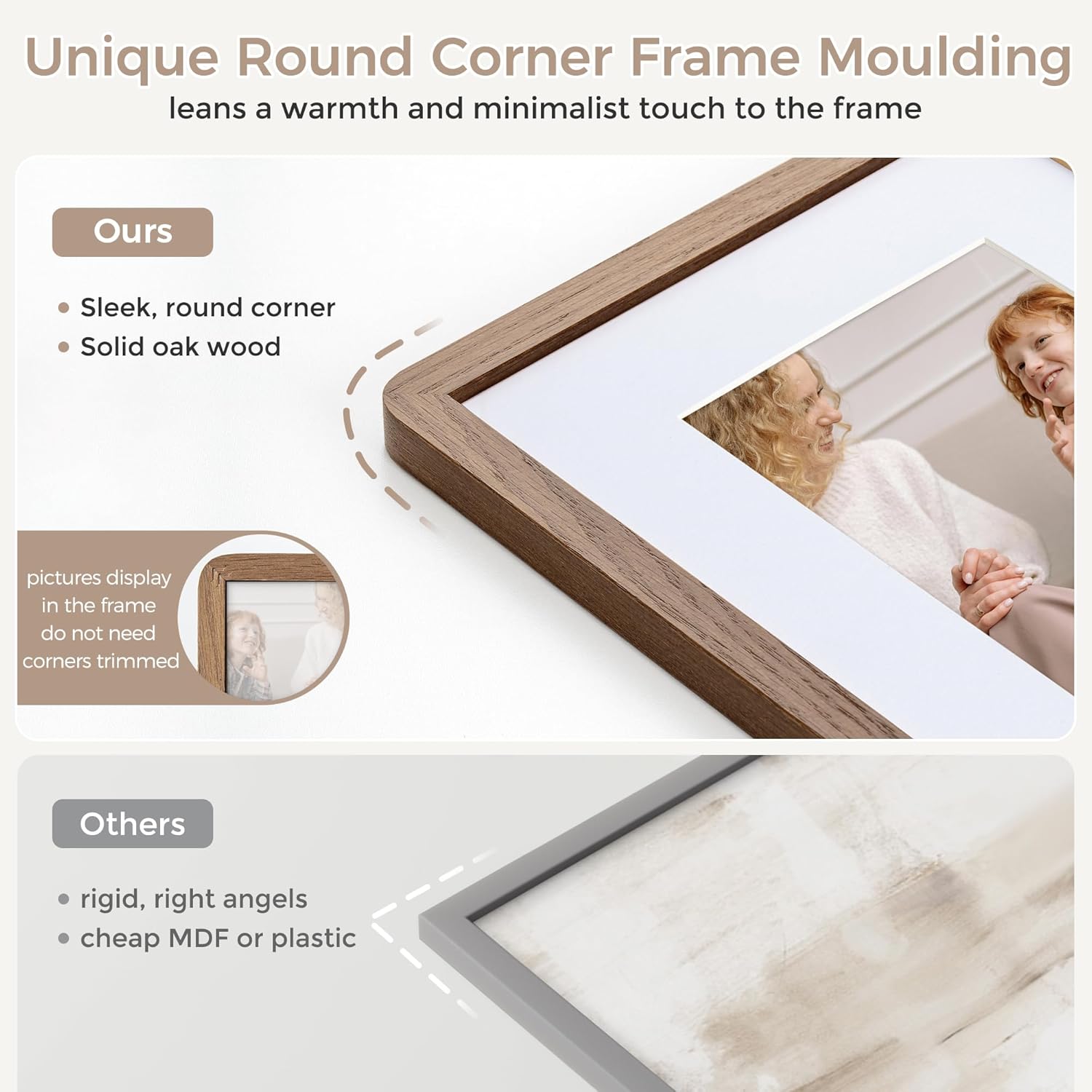 4x6 Picture Frame | Solid Oak Wood 4''x6''Photo Frame | 4x6 Picture Frame With Mat For 3.5x5 | Plexiglas And Hanging Hardware Included | 4 By 6 Picture Frame Wood (Walnut, 1 Pack) - Image 4