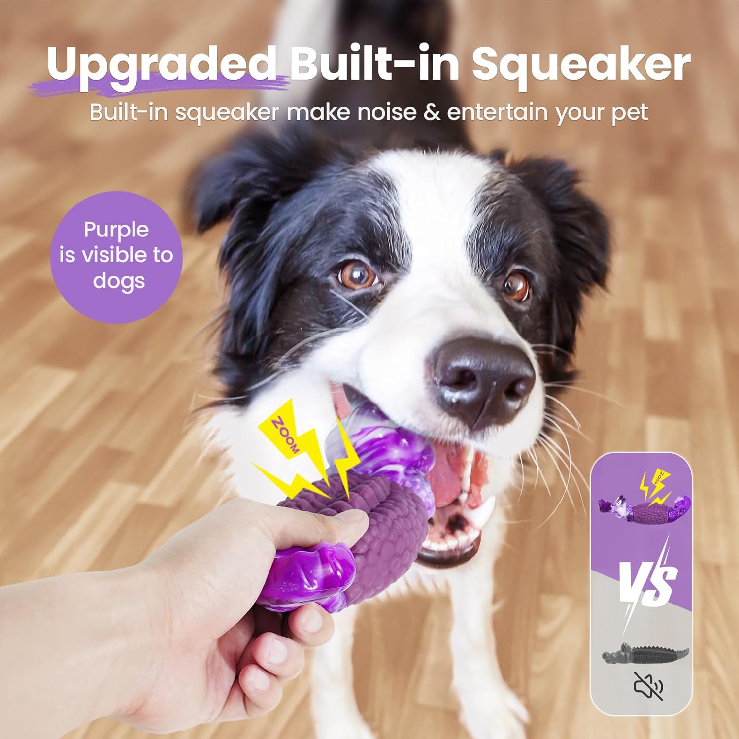 HGB Tough Dog Chew Toys for Aggressive Chewers, Squeaky Indestructible Dog Toy to Keep Them Busy & Reduce Boredom for Medium, Large Breed - Image 4