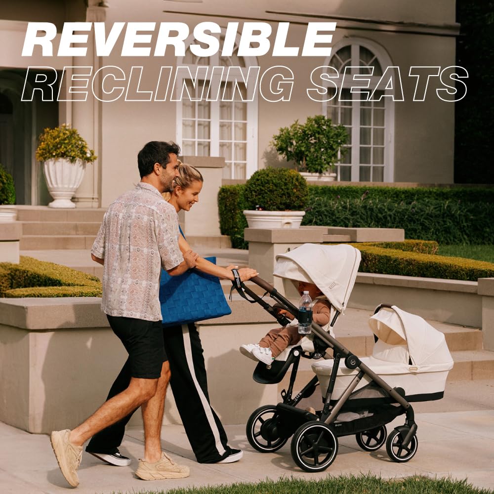 Cybex Gazelle S Stroller, Modular Double Stroller for Infant and Toddler, Includes Detachable Shopping Basket, Over 20+ Configurations, Folds Flat for Easy Storage, Lava Grey - Image 5