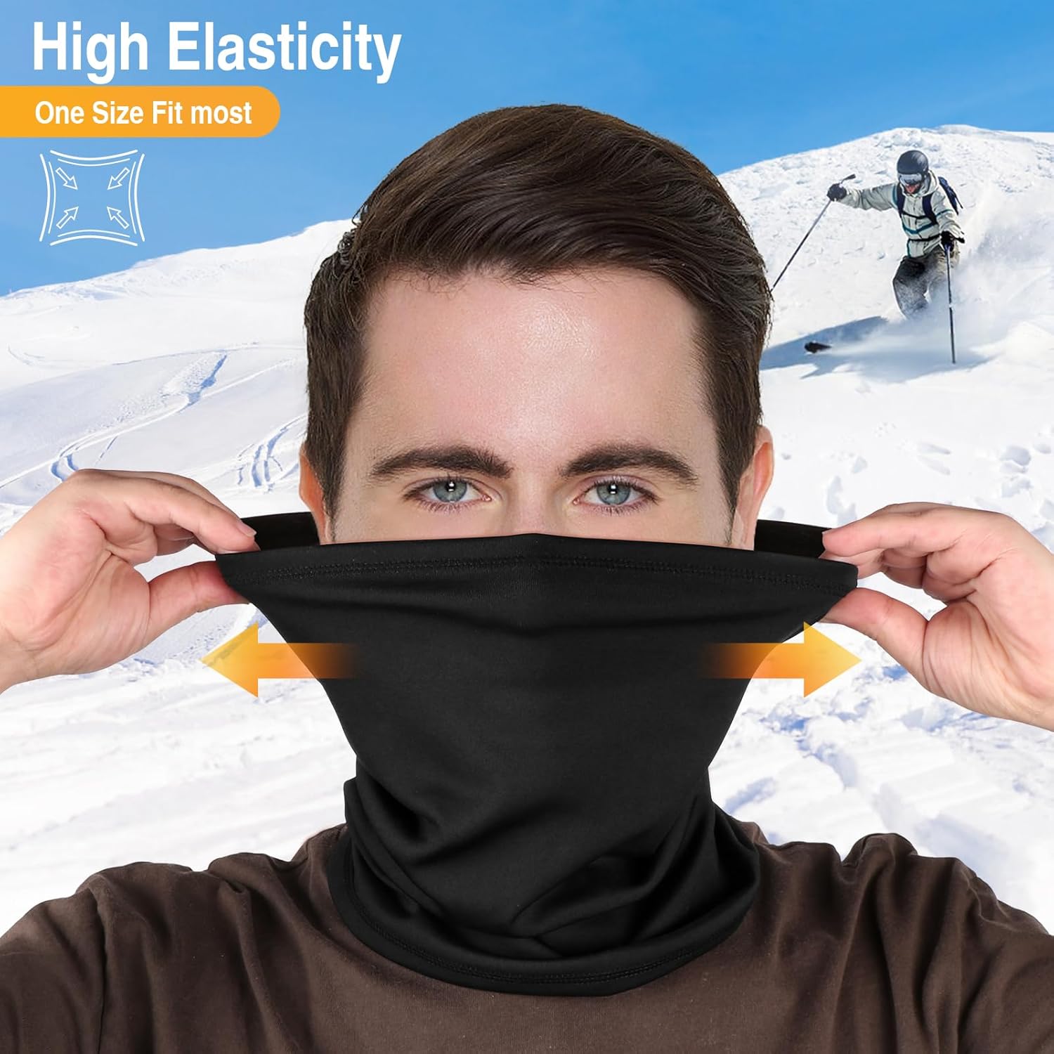 2 Pack Winter Neck Gaiter Warmer for Men&Women,Windproof Face Cover Fleece Face Mask Scarf for Cold Weather Sport - Image 4