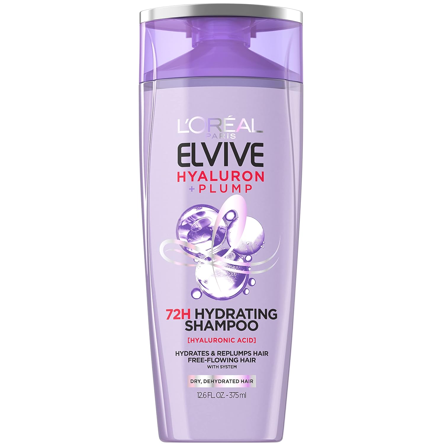 L'OREAL PARIS Elvive Hyaluron Plump Hydrating Shampoo for Dehydrated, Dry Hair Infused with Hyaluronic Acid Care Complex, Paraben-Free, 12.6 Fl Oz - Image 2