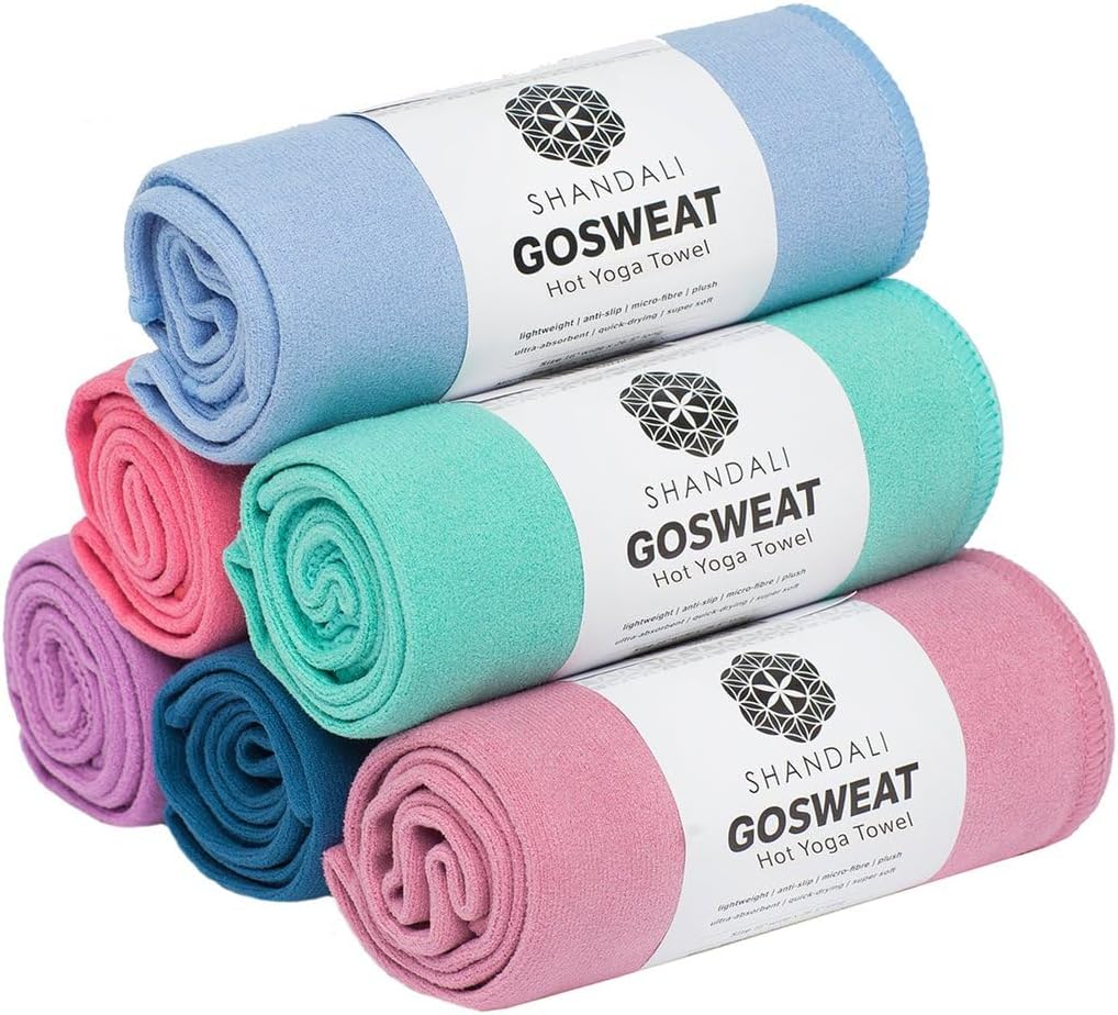 Shandali GoSweat Non-Slip Hot Yoga Towel with Super-Absorbent Soft Suede Microfiber in Many Colors, for Bikram Pilates and Yoga Mats. - Image 4